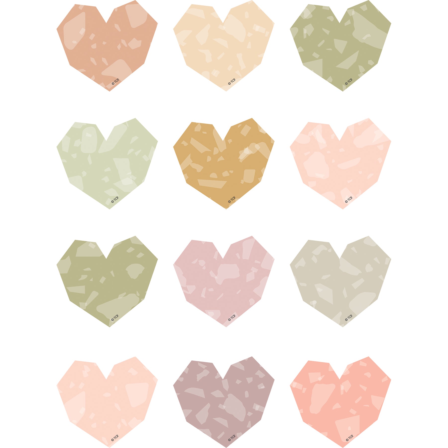 Terrazzo Tones Hearts Mini Accents, 36 Per Pack, 6 Packs