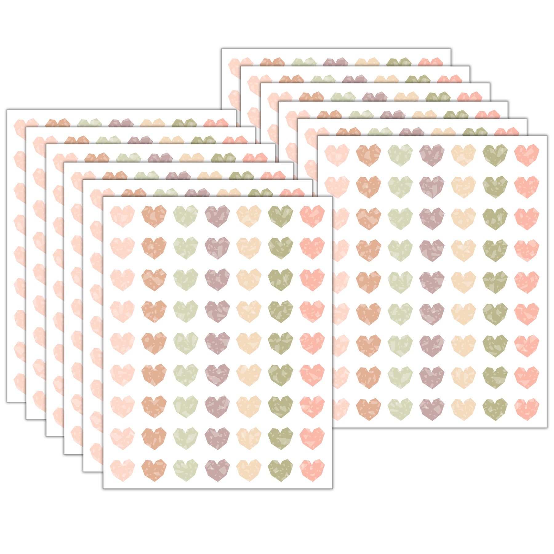 Terrazzo Tones Hearts Mini Stickers, 378 Per Pack, 12 Packs