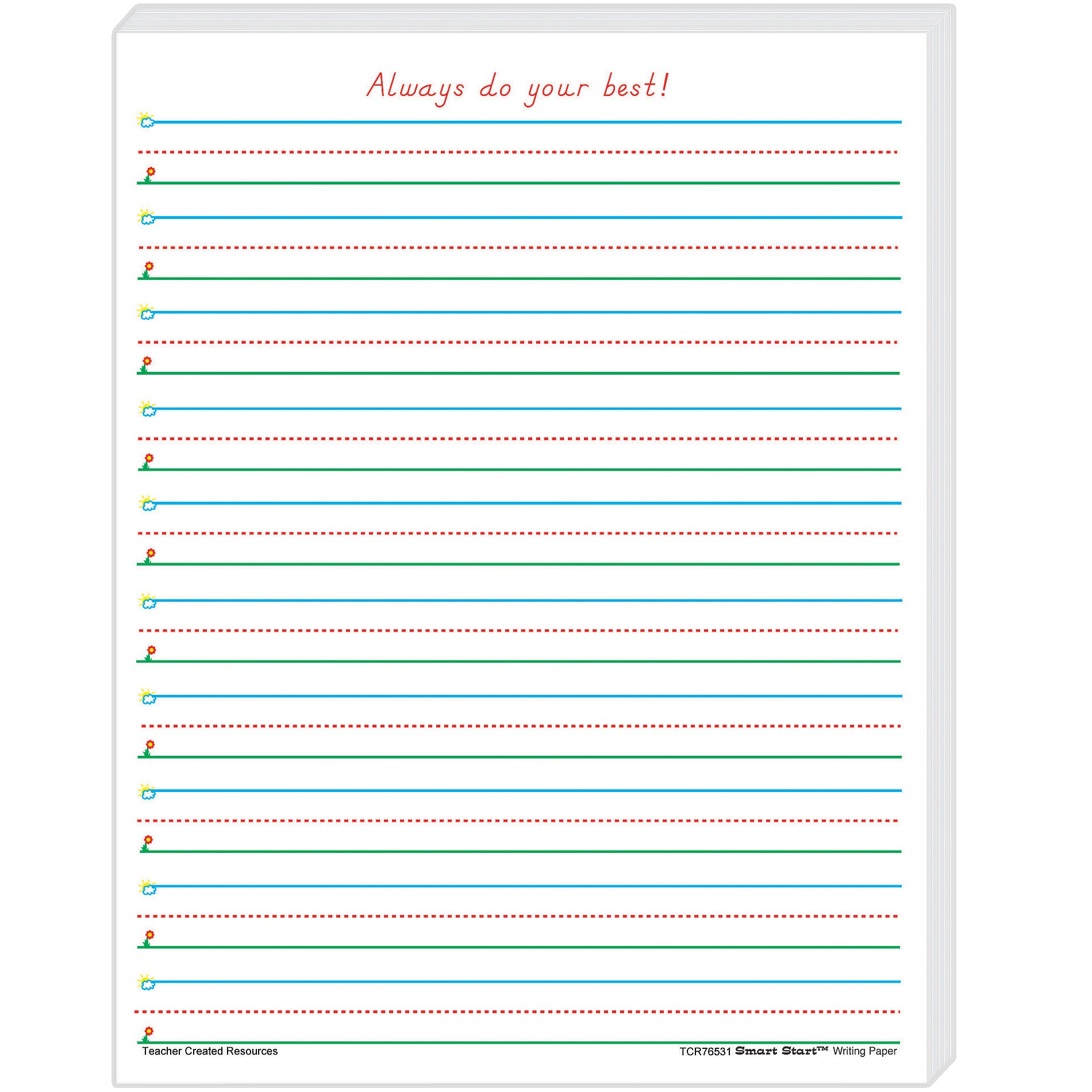 Smart Start 1-2 Writing Paper: 100 Sheets Per Pack, 2 Packs