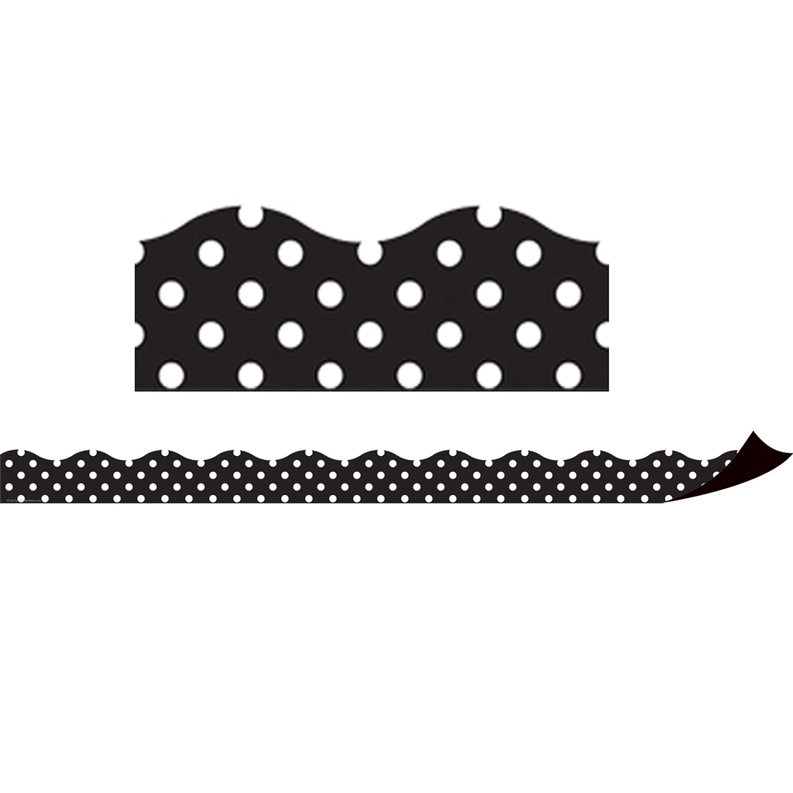 Magnetic Borders, Black Polka Dots, 24 Feet Per Pack, 3 Packs