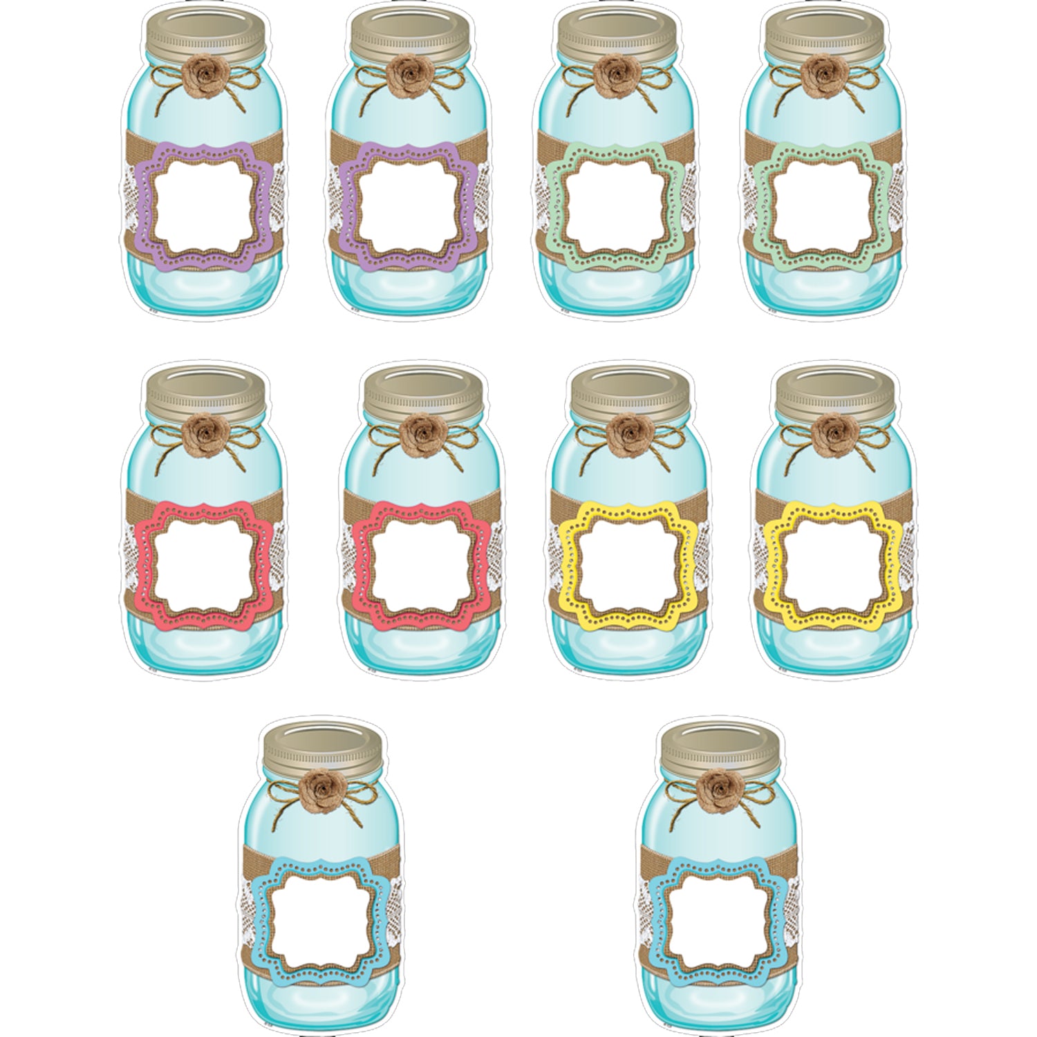 Shabby Chic Mason Jars Accents, 30 Per Pack, 3 Packs