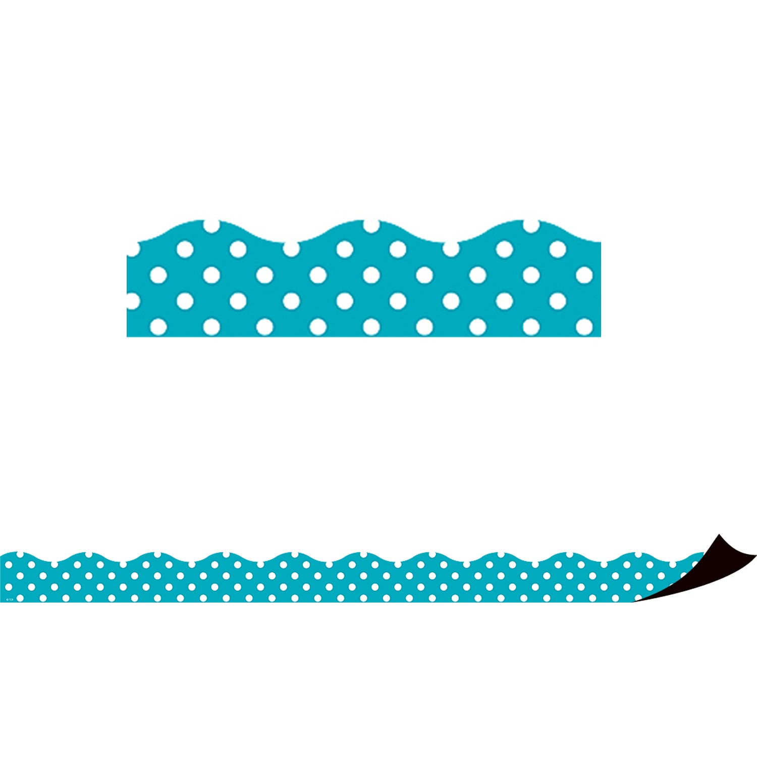 Teal Polka Dots Magnetic Border, 24 Feet Per Pack, 3 Packs