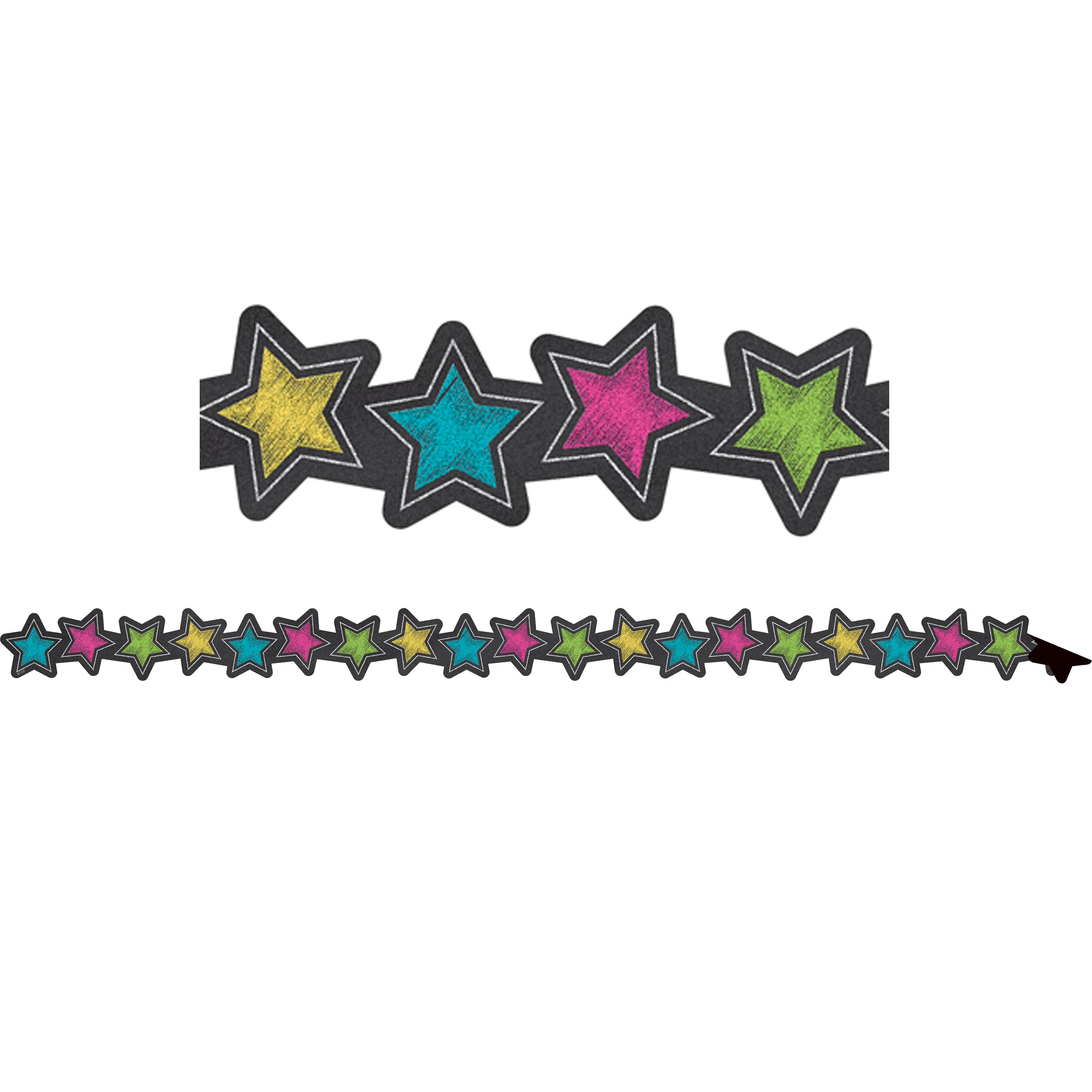 Chalkboard Brights Stars Magnetic Border, 24 Feet Per Pack, 3 Packs