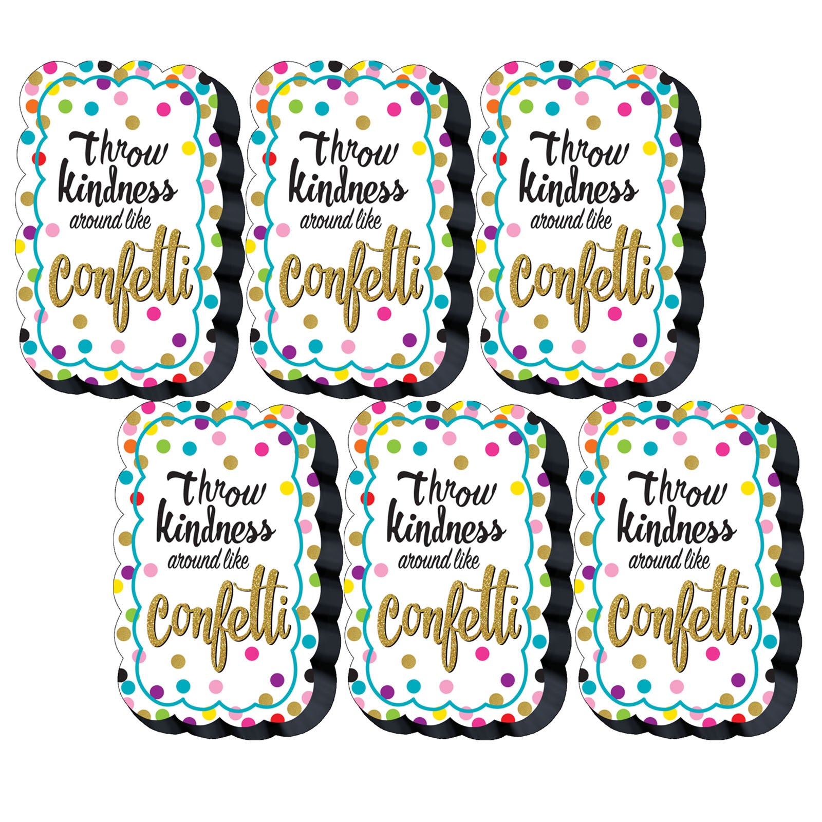 Confetti Magnetic Whiteboard Eraser, Pack of 6