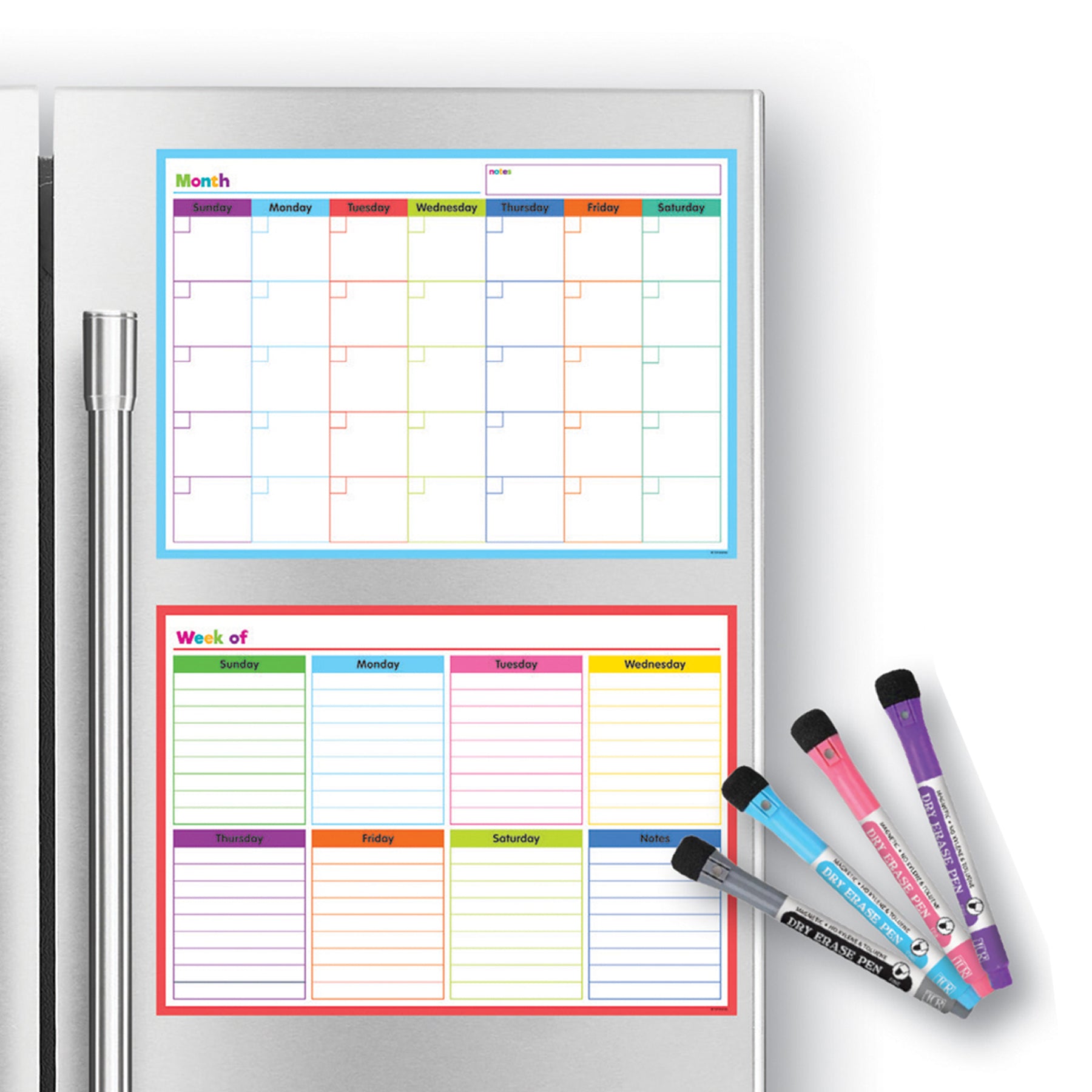 Colorful Dry-Erase Magnetic Calendar Set