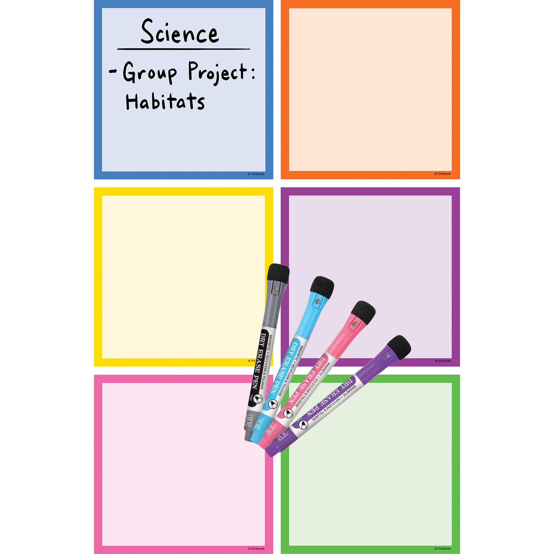 Colorful Dry-Erase Magnetic Square Notes