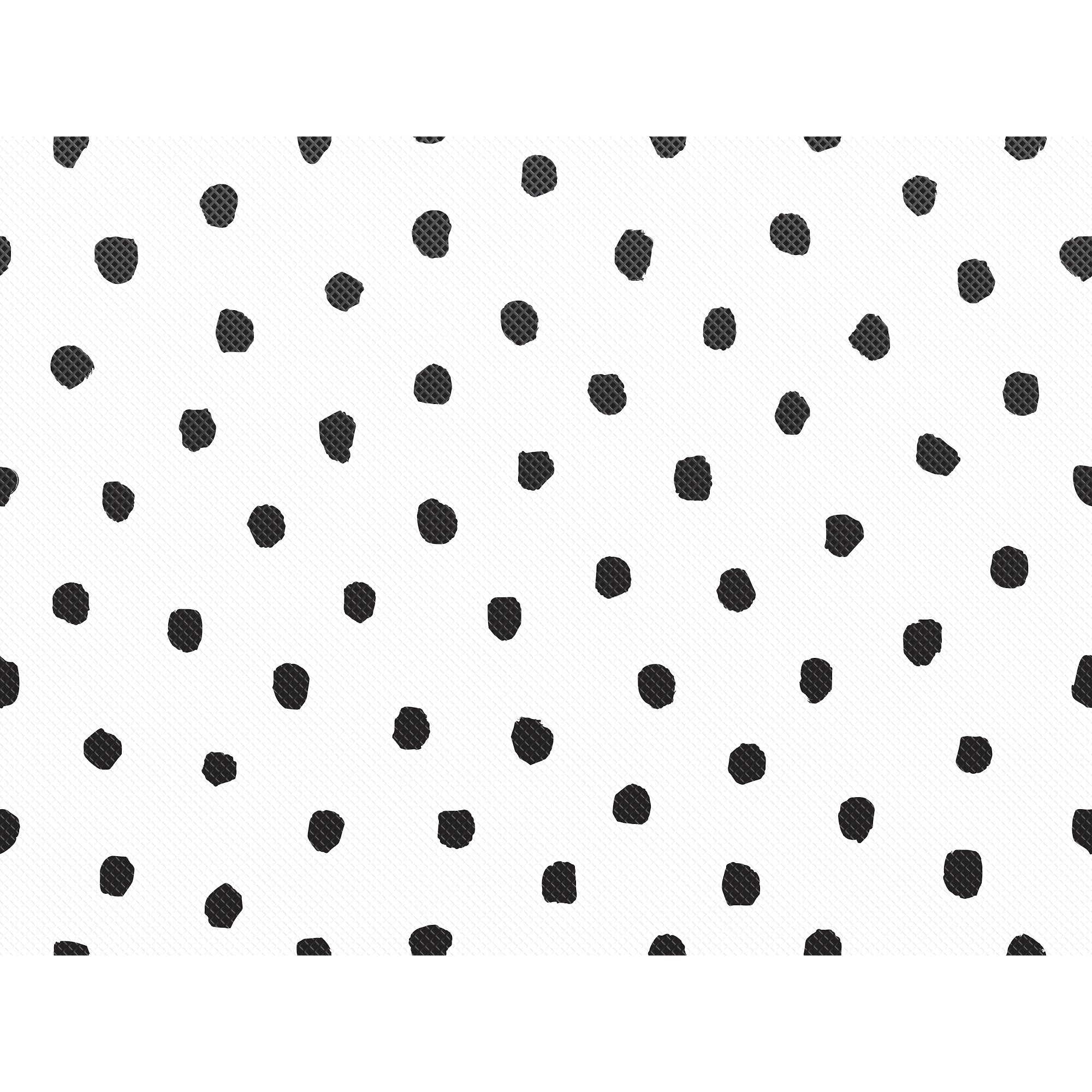 Fun Size Better Than Paper Bulletin Board Roll Black Painted Dots on White, Pack of 2