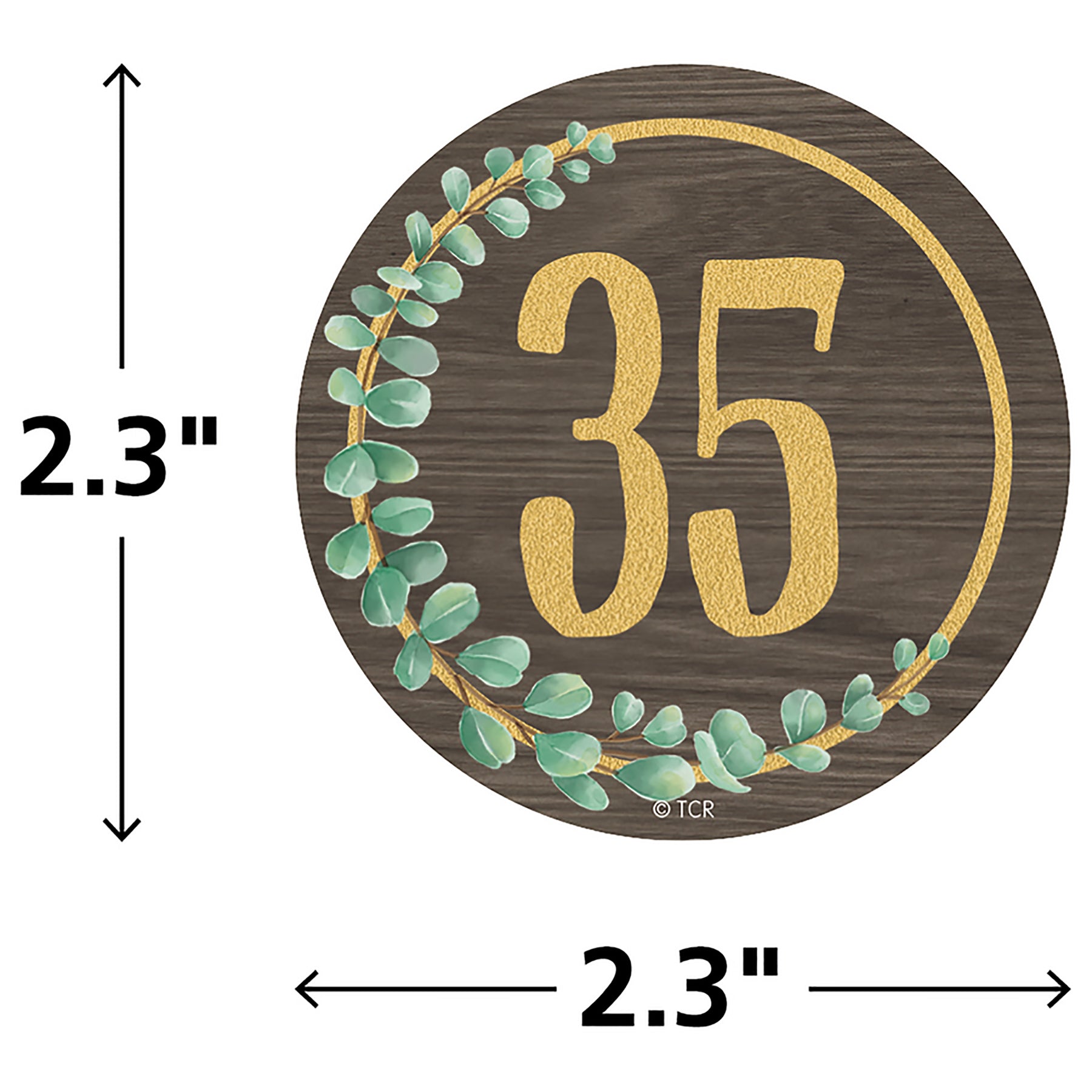 Eucalyptus Numbers Magnetic Accents, 2-1/4", 42 Per Pack, 3 Packs