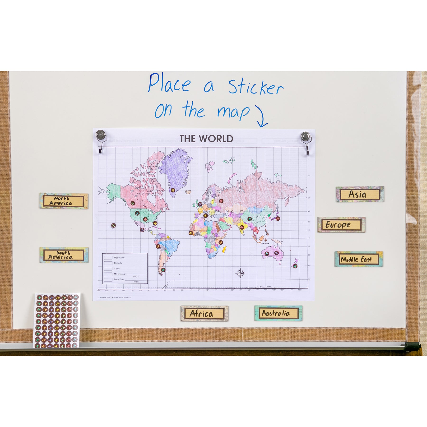 Travel the Map Labels Magnetic Accents, 20 Per Pack, 3 Packs