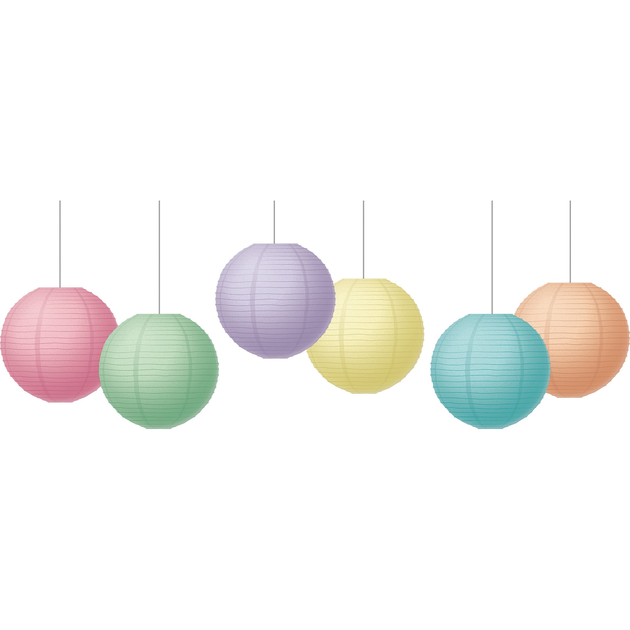 Pastel Pop 8" Hanging Paper Lanterns, 6 Per Pack, 3 Packs