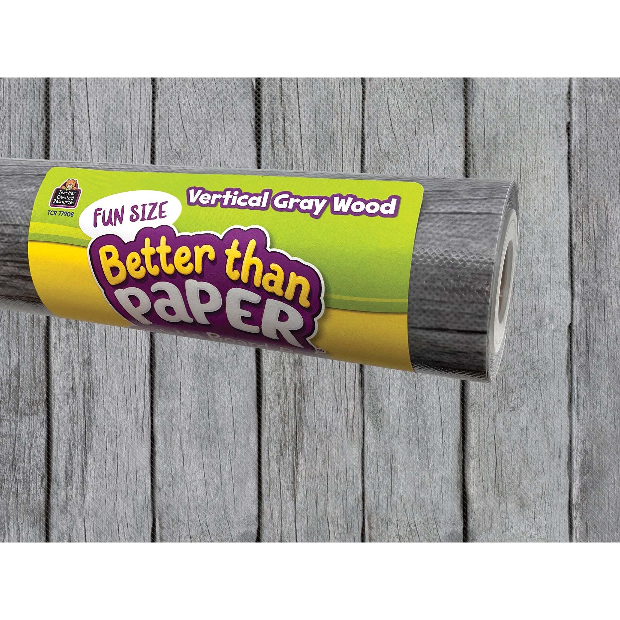 Fun Size Better Than Paper Bulletin Board Roll Vertical Gray Wood, Pack of 2