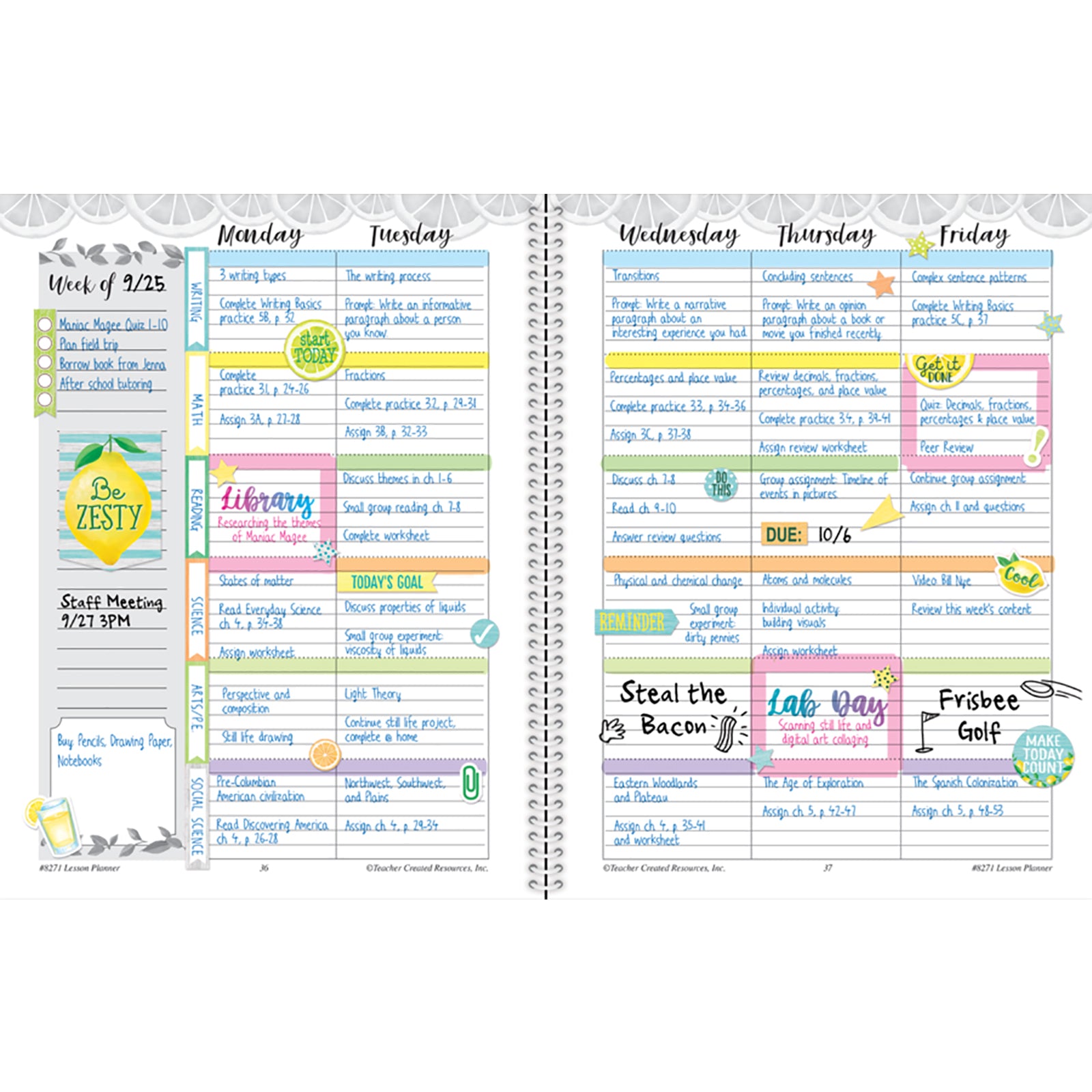 Lemon Zest Lesson Planner