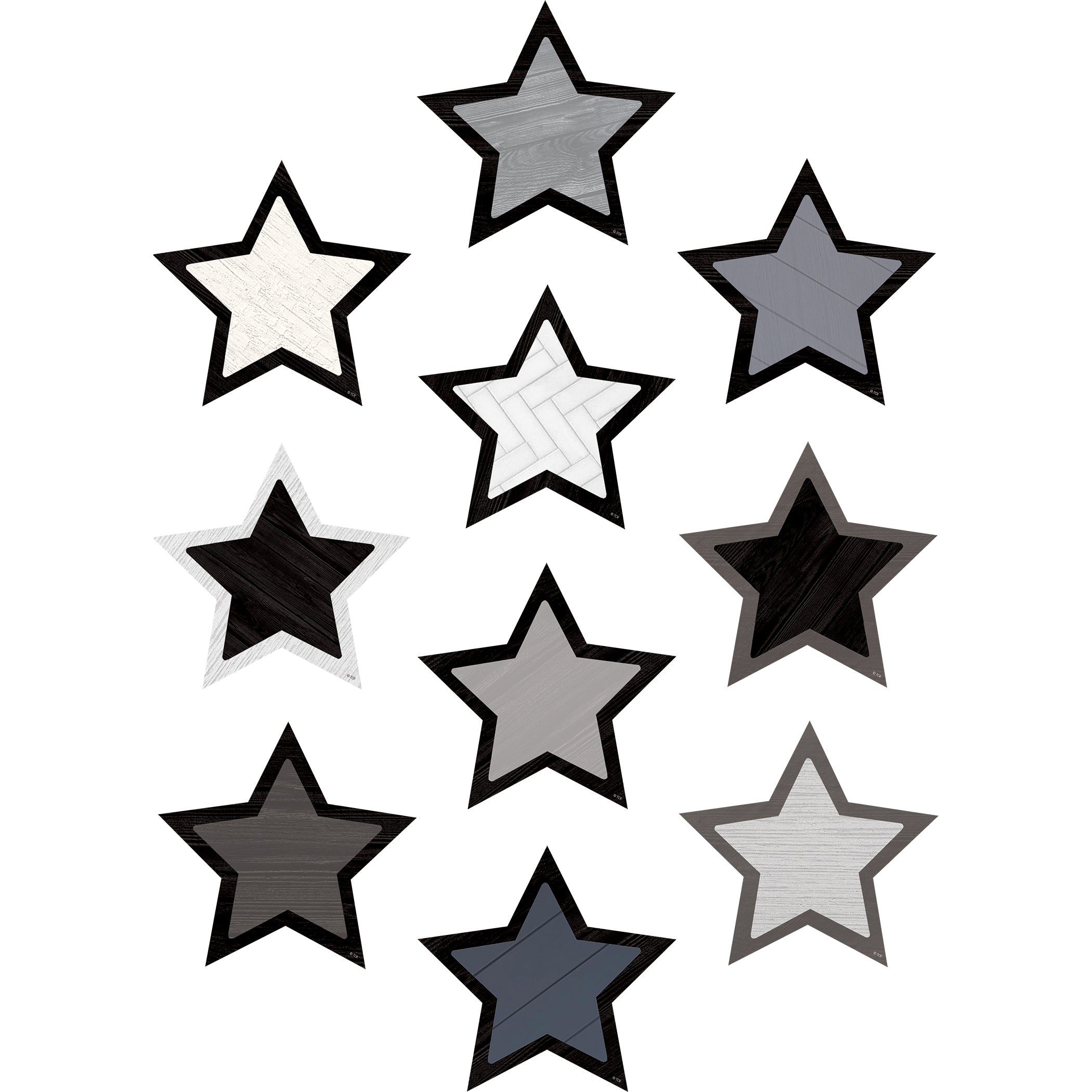 Modern Farmhouse Stars Accents, 30 Per Pack, 3 Packs