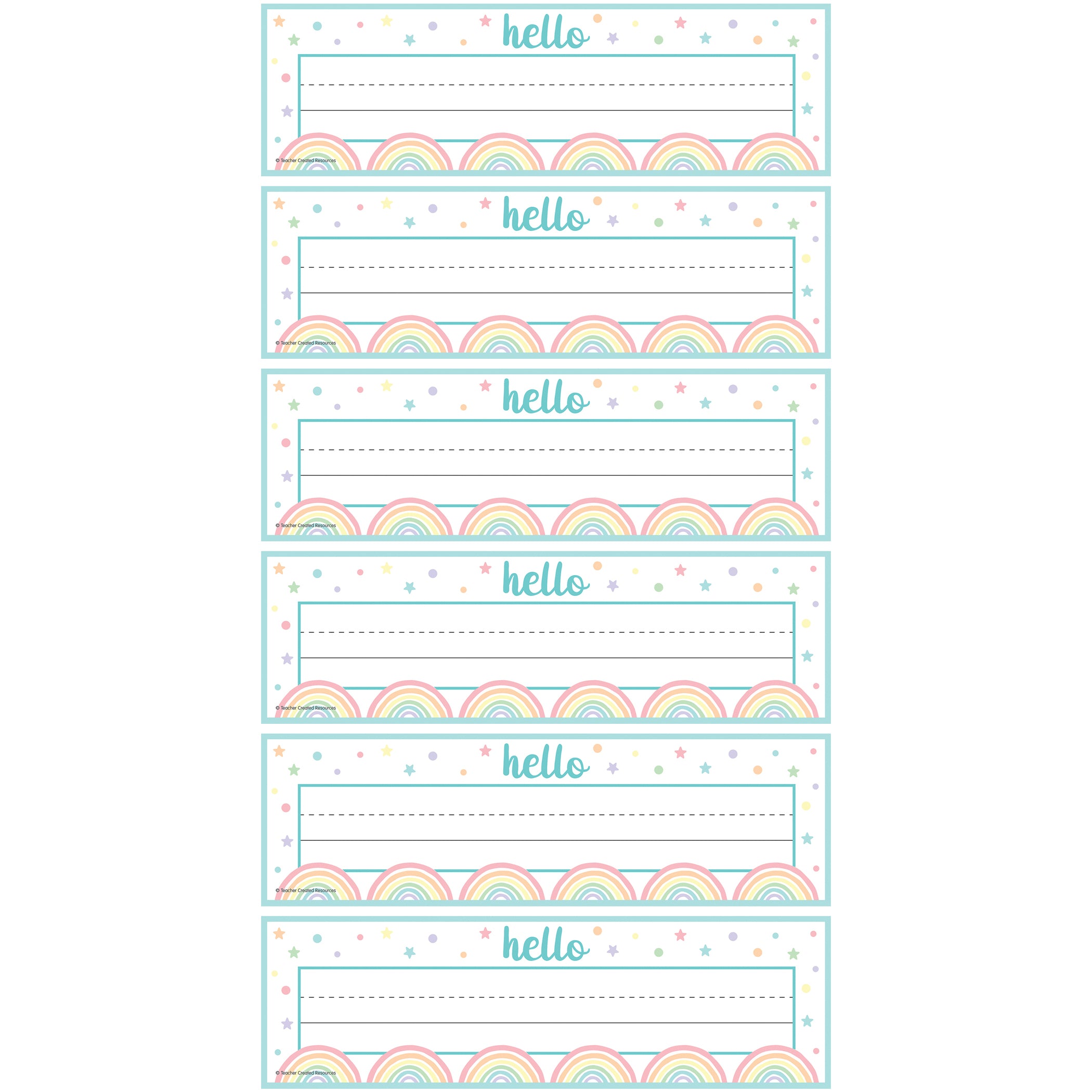 Pastel Pop Flat Name Plates, 36 Per Pack, 6 Packs