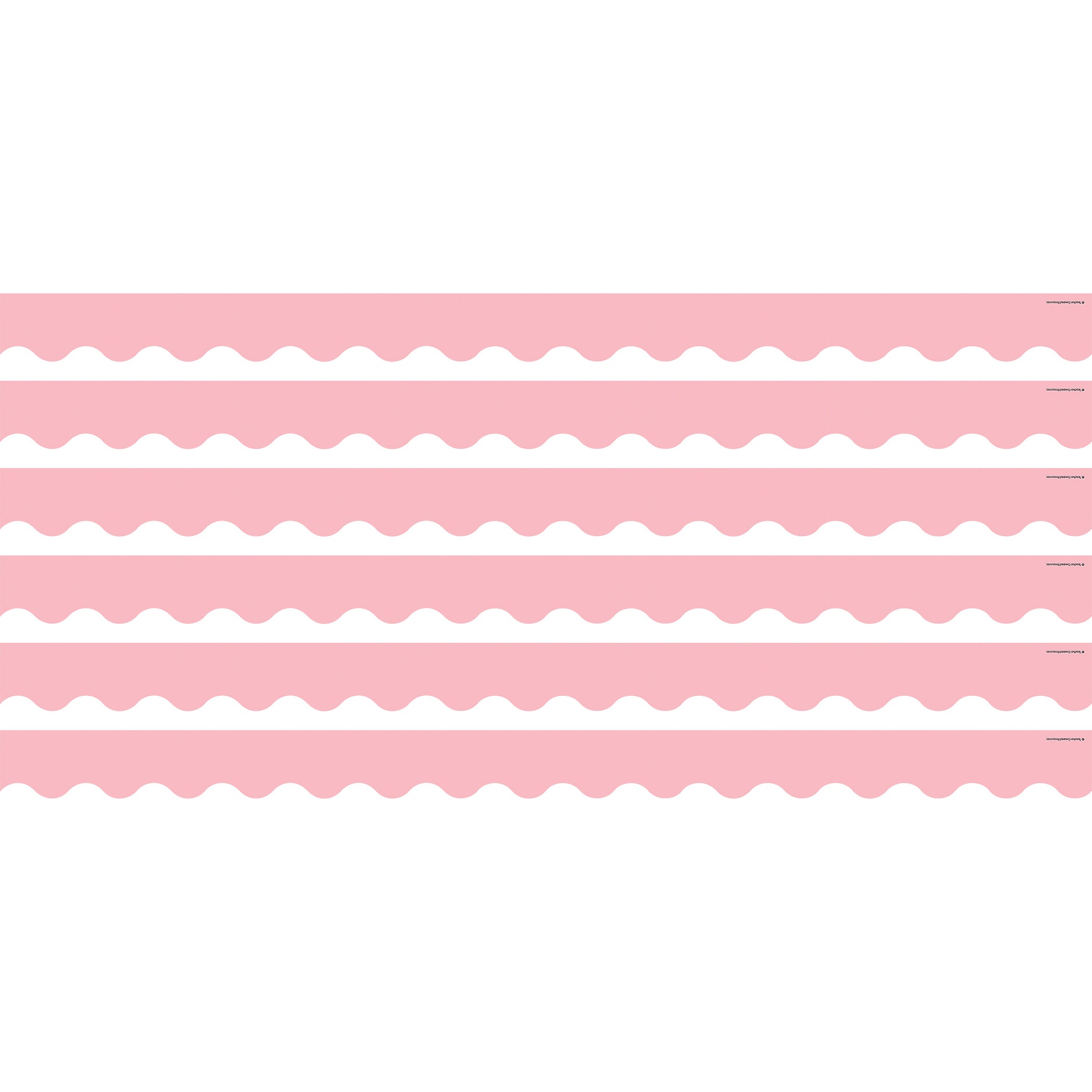 Pastel Pink Scalloped Border Trim, 35 Feet Per Pack, 6 Packs