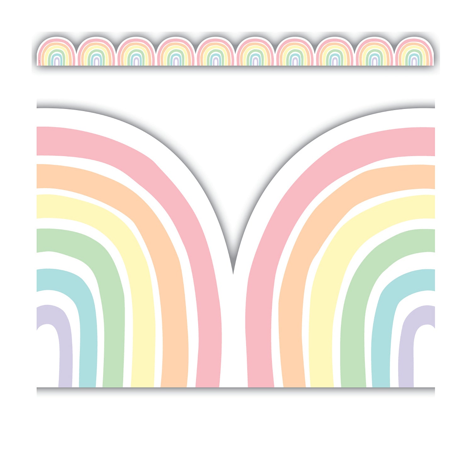 Pastel Pop Rainbows Die-Cut Border Trim, 35 Feet Per Pack, 6 Packs