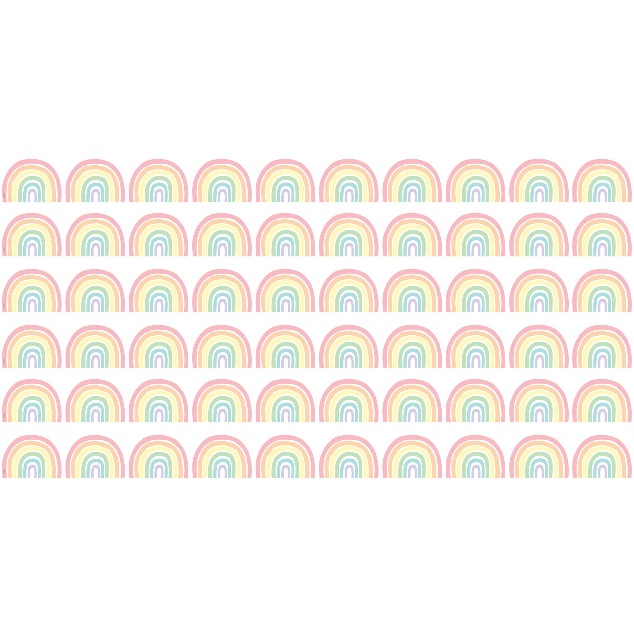 Pastel Pop Rainbows Die-Cut Border Trim, 35 Feet Per Pack, 6 Packs