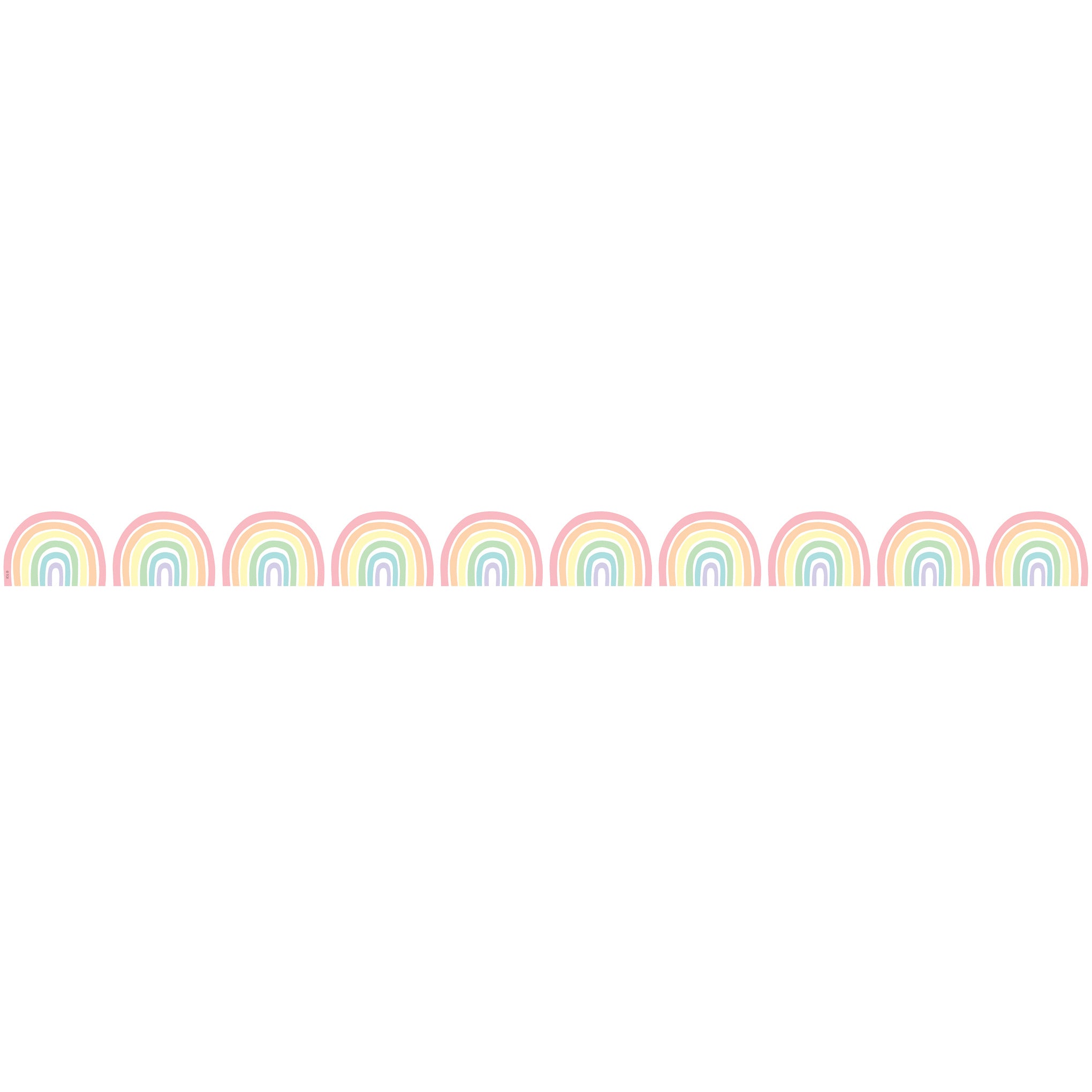 Pastel Pop Rainbows Die-Cut Border Trim, 35 Feet Per Pack, 6 Packs