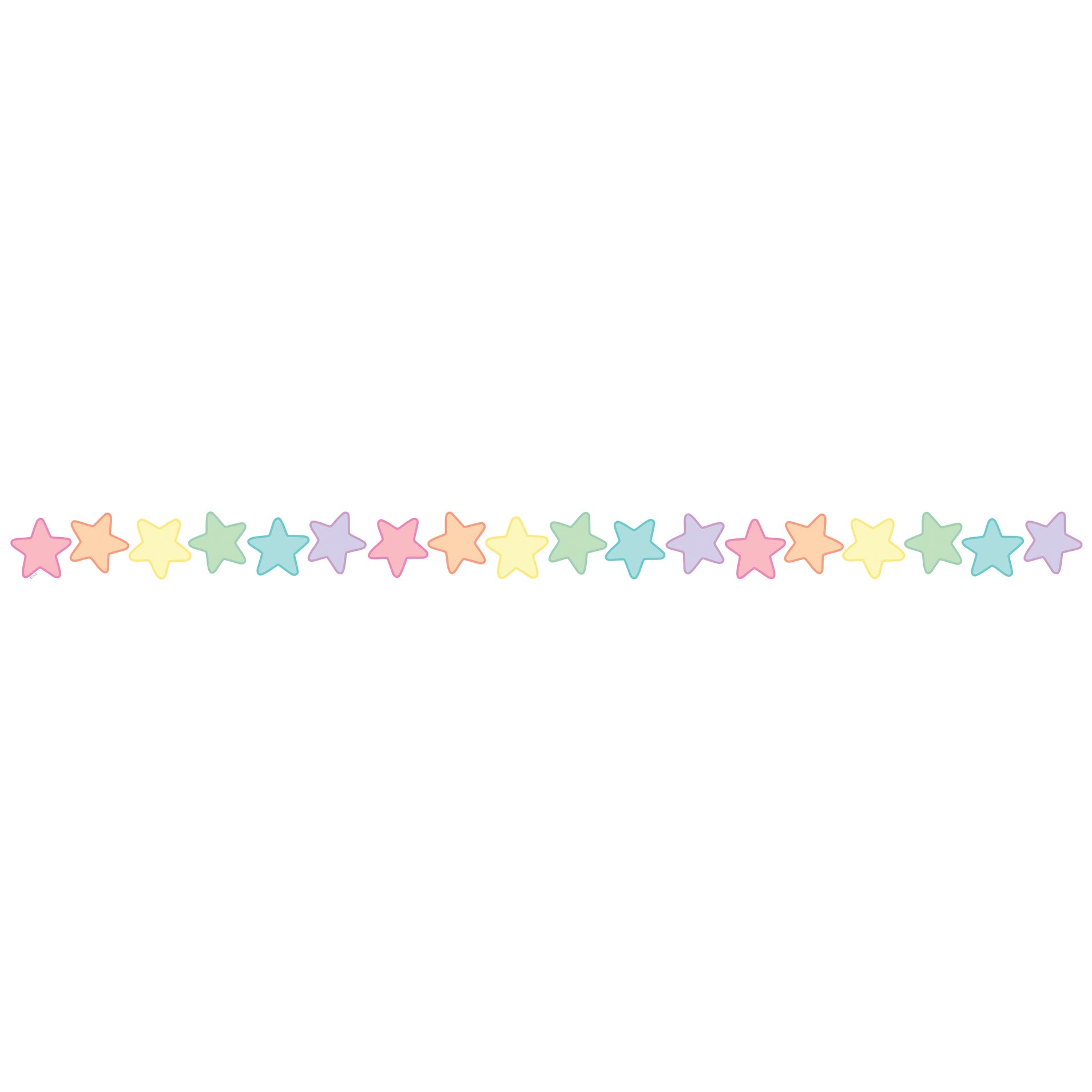 Pastel Pop Stars Die-Cut Border Trim, 35 Feet Per Pack, 6 Packs