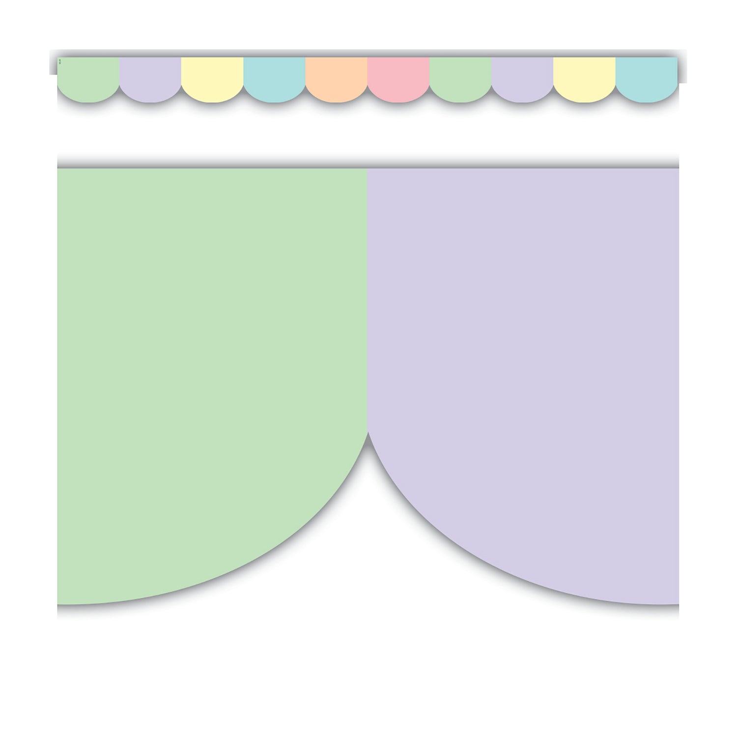 Pastel Pop Scalloped Border Trim, 35 Feet Per Pack, 6 Packs