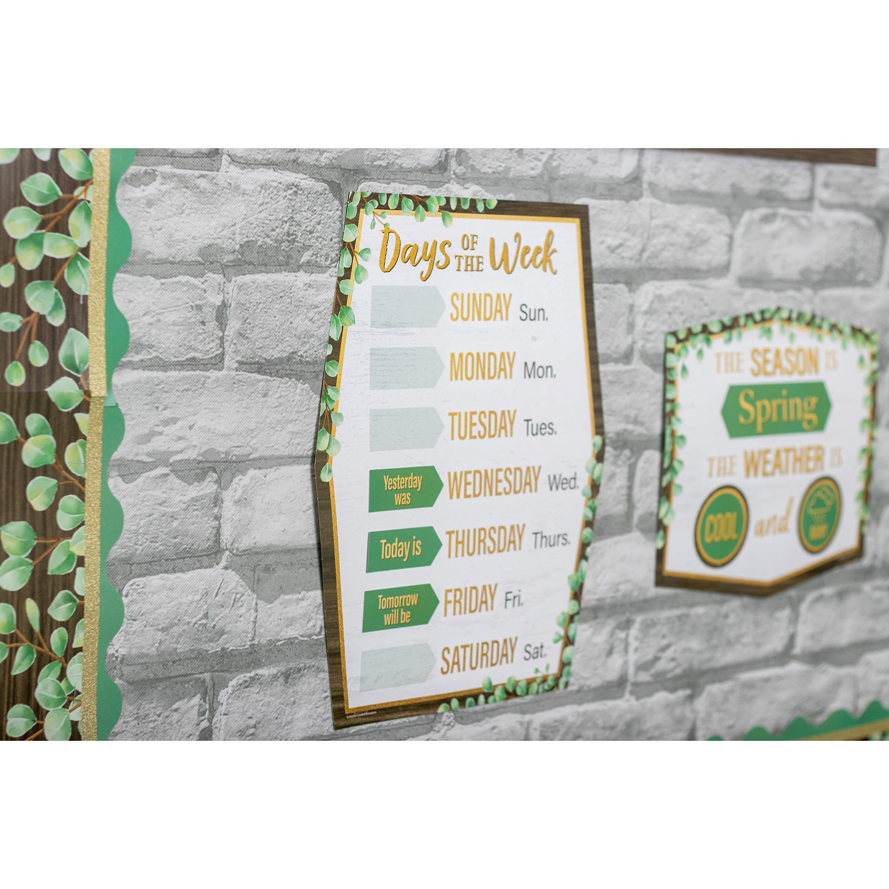 Eucalyptus Calendar Bulletin Board Set