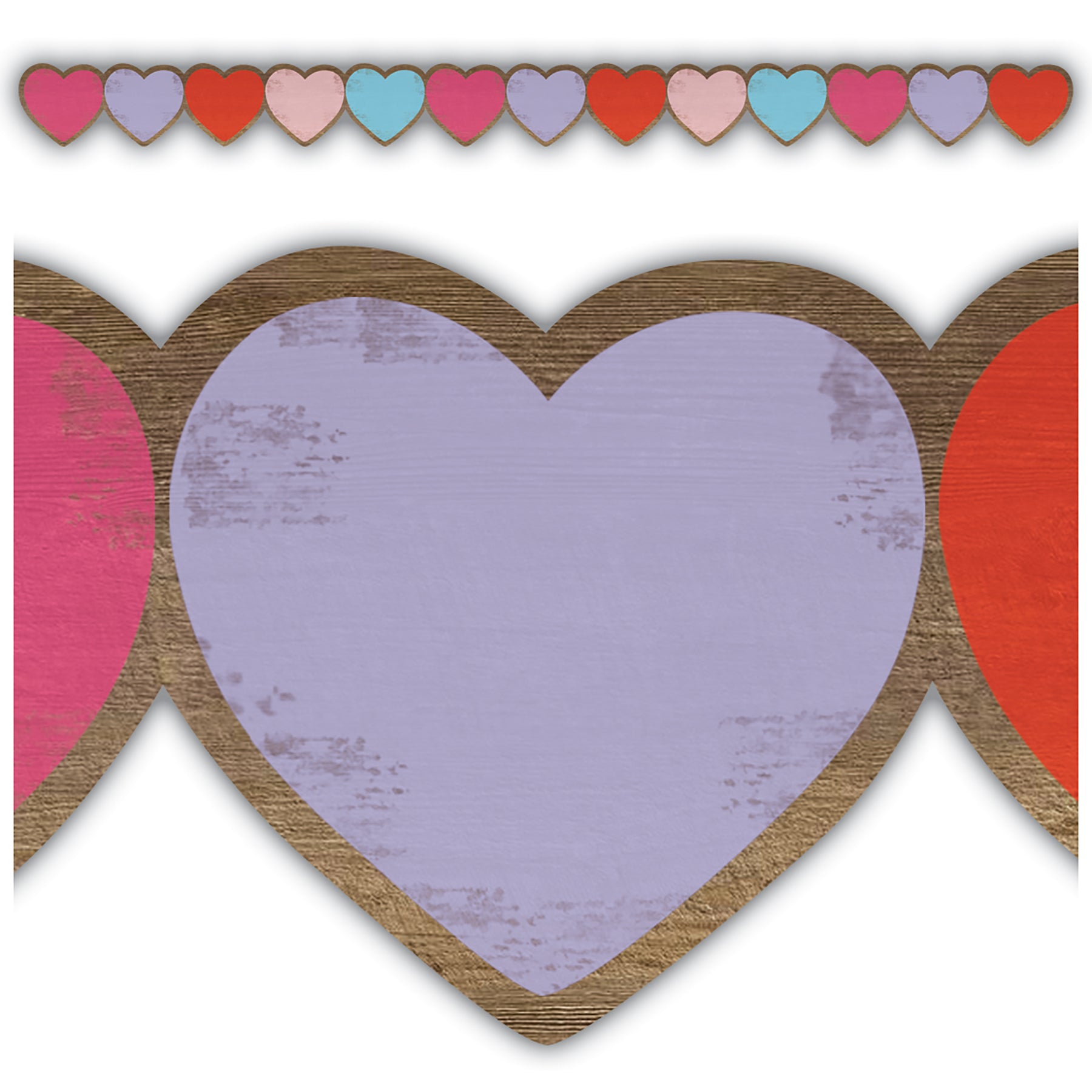 Home Sweet Classroom Hearts Die-Cut Border Trim, 35 Feet Per Pack, 6 Packs