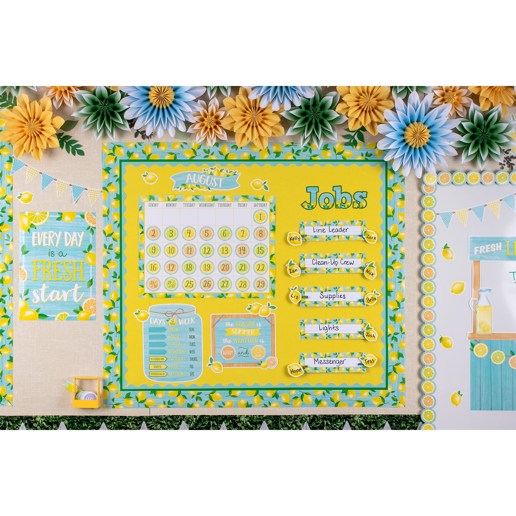 Lemon Zest Calendar Bulletin Board Set