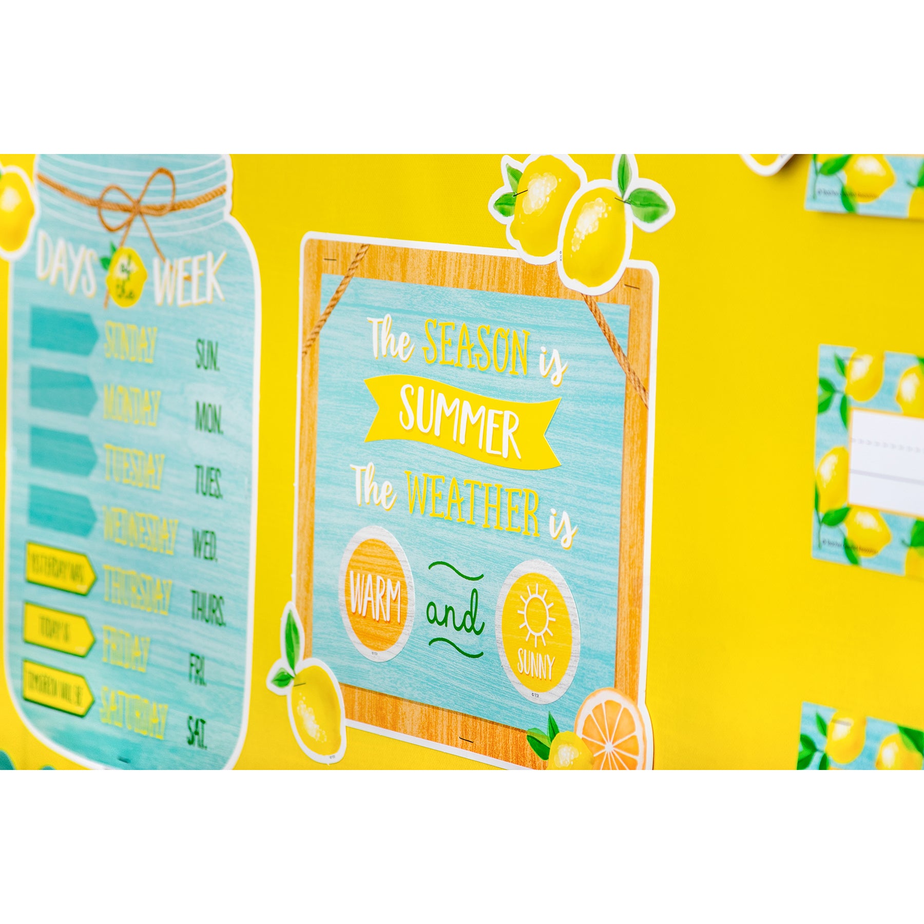 Lemon Zest Calendar Bulletin Board Set