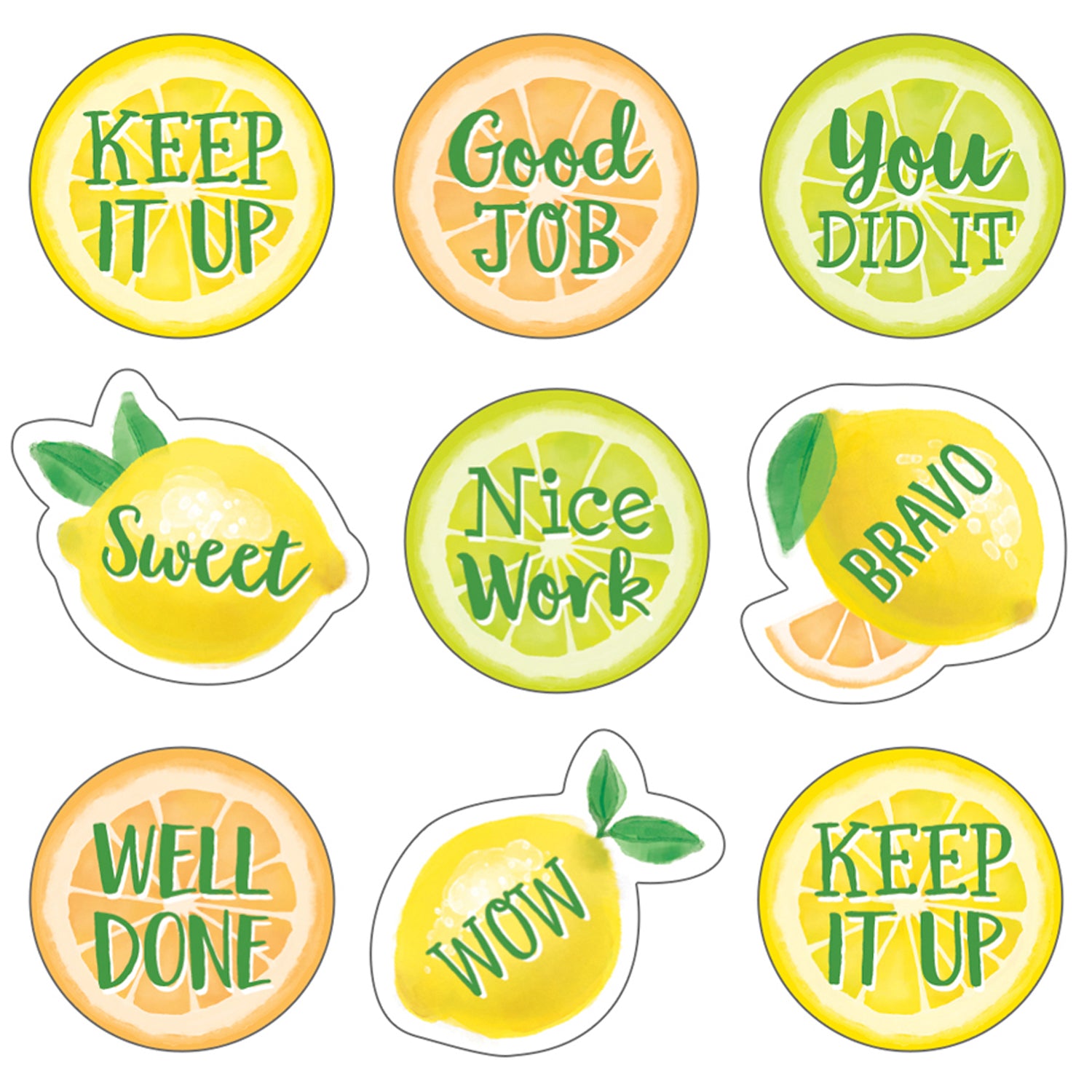 Lemon Zest Stickers, 120 Per Pack, 12 Packs