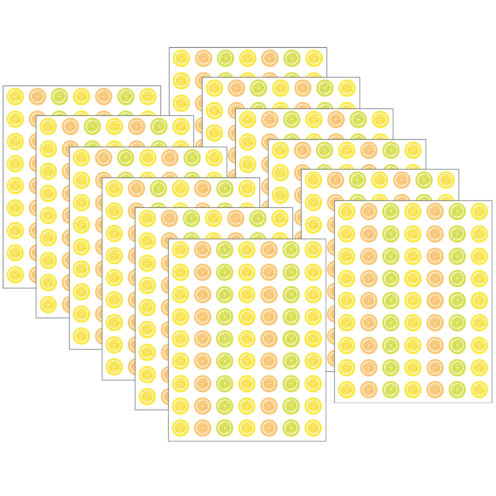 Lemon Zest Mini Stickers, 378 Per Pack, 12 Packs