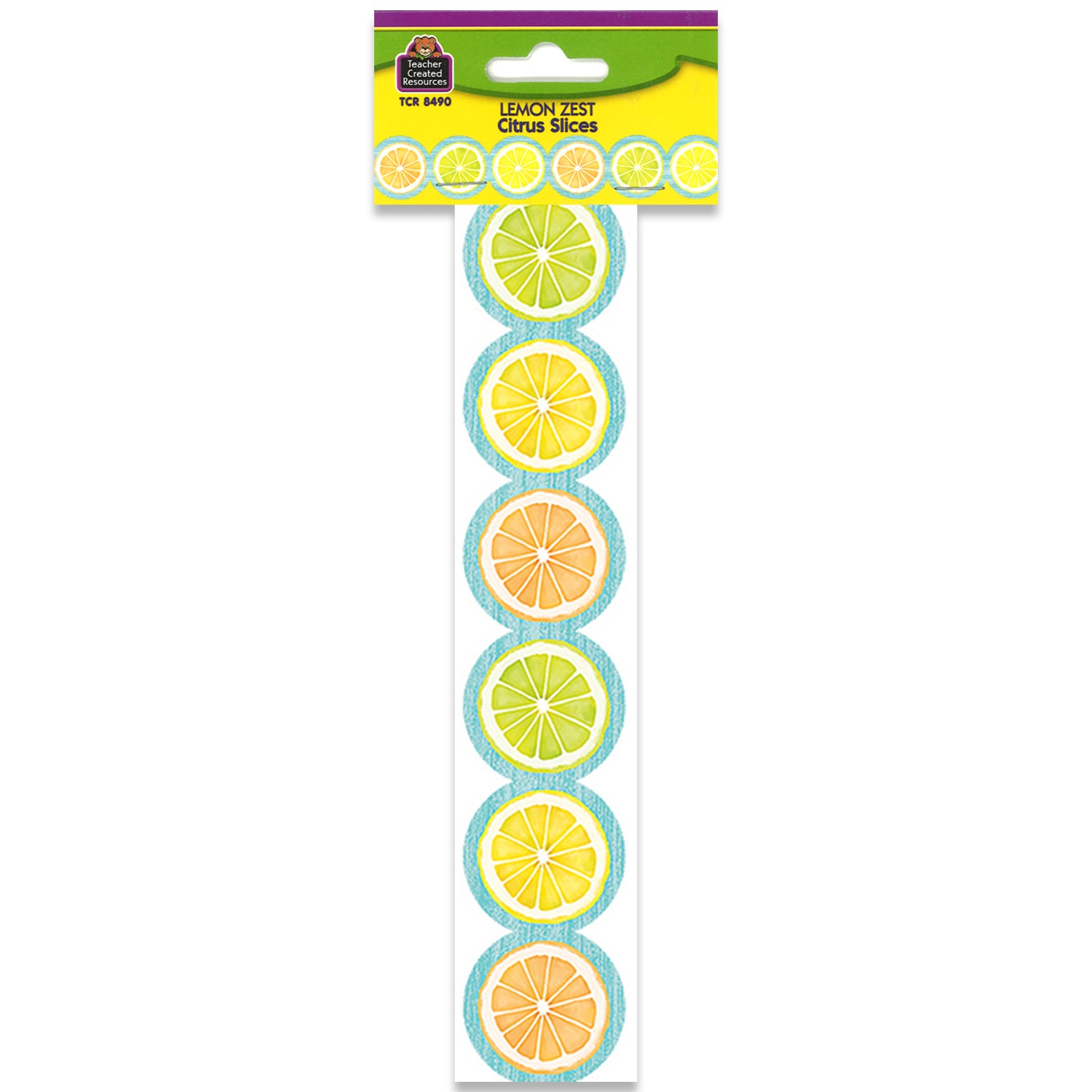 Lemon Zest Citrus Slices Die-Cut Border Trim, 35 Feet Per Pack, 6 Packs