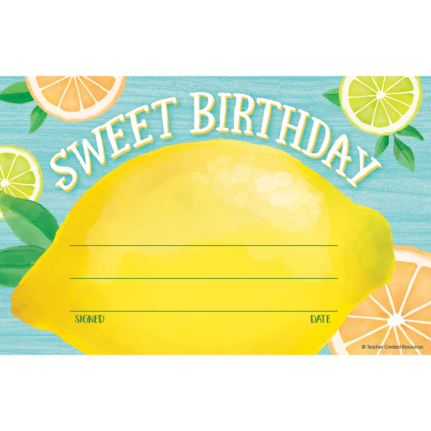 Lemon Zest Sweet Birthday Awards, 30 Per Pack, 6 Packs