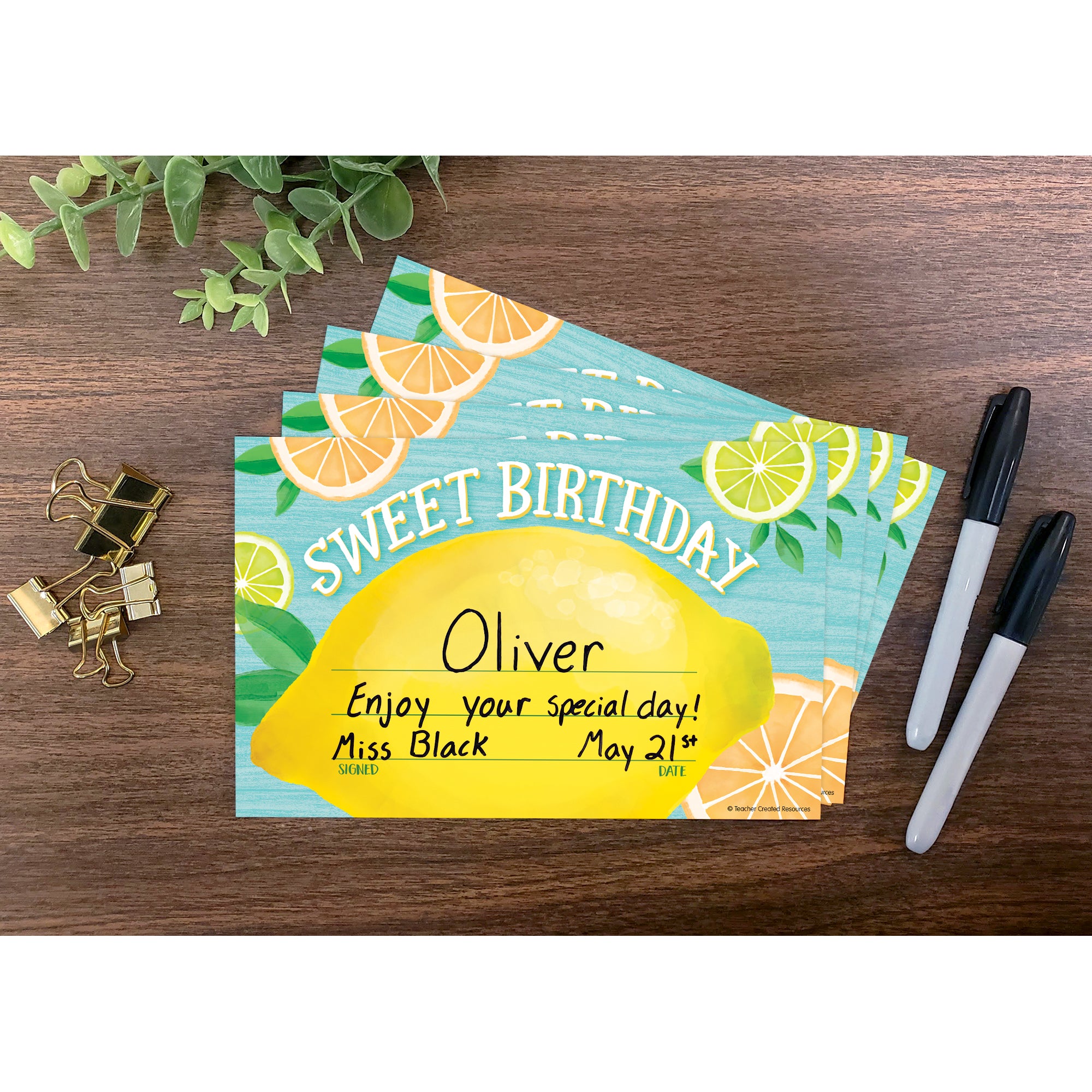 Lemon Zest Sweet Birthday Awards, 30 Per Pack, 6 Packs