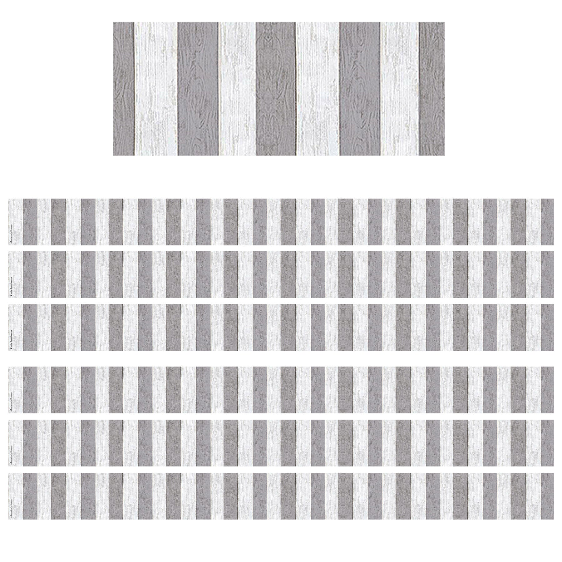 Modern Farmhouse Gray Stripes Straight Border Trim, 35 Feet, 6 Packs