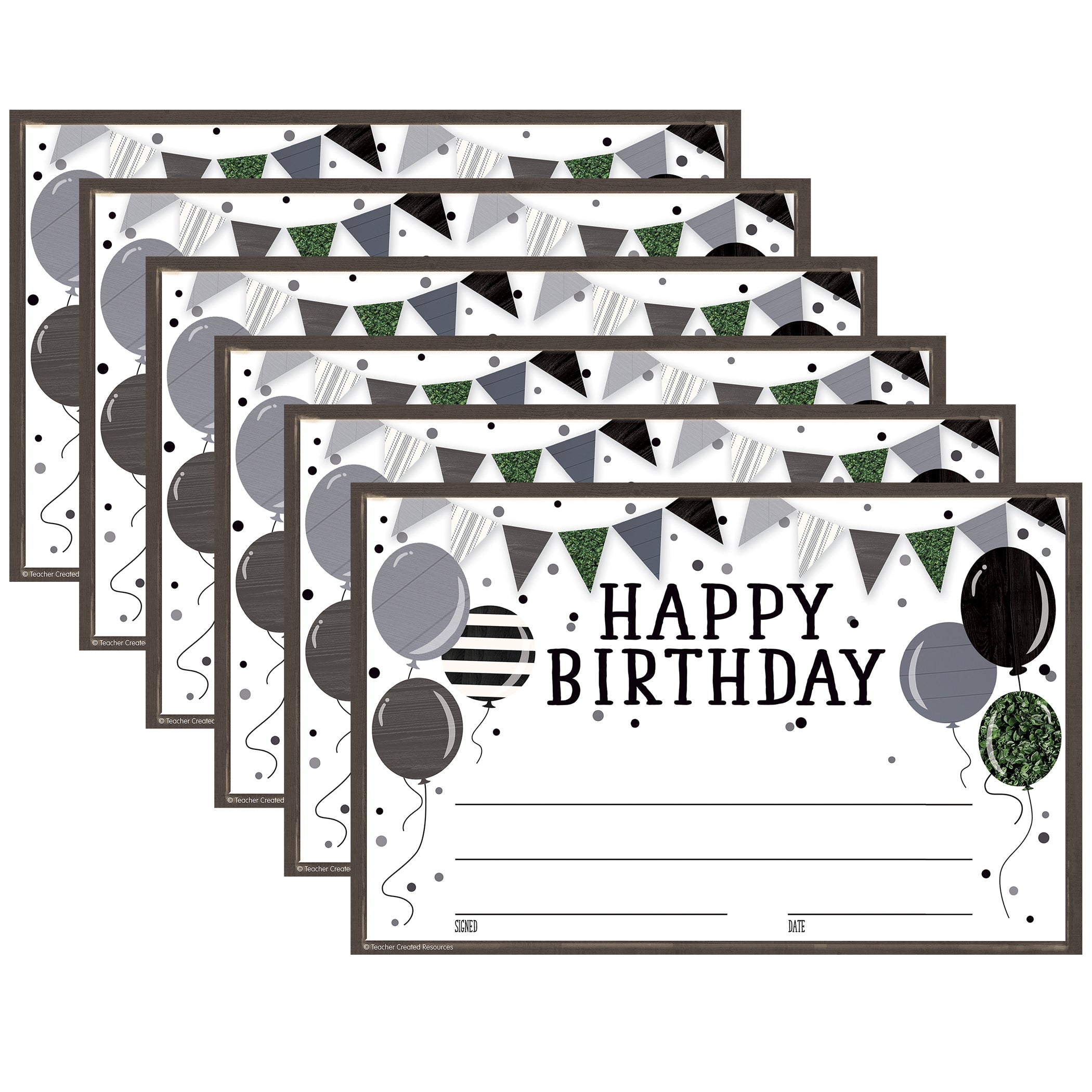 Modern Farmhouse Happy Birthday Awards, 30 Per Pack, 6 Packs