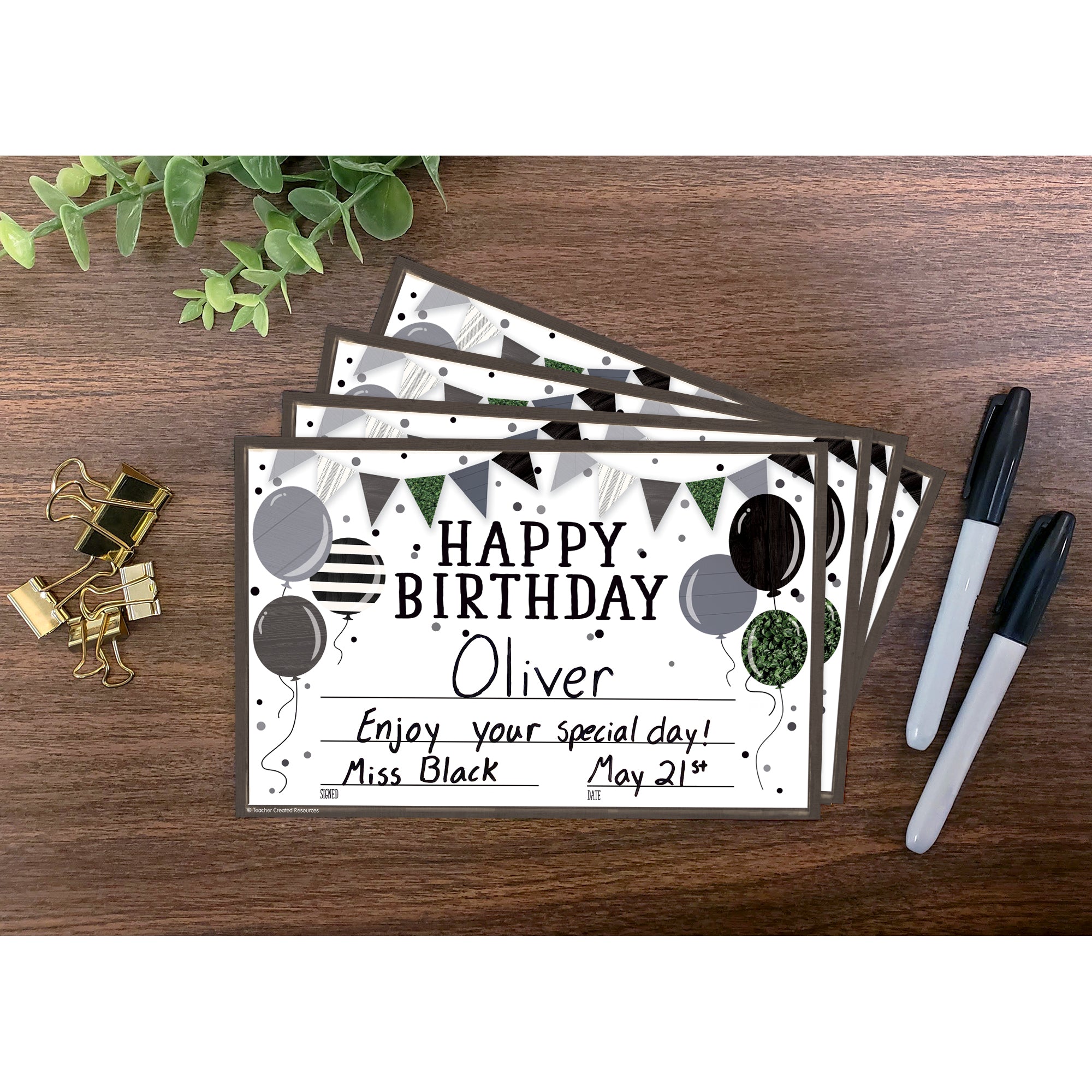 Modern Farmhouse Happy Birthday Awards, 30 Per Pack, 6 Packs