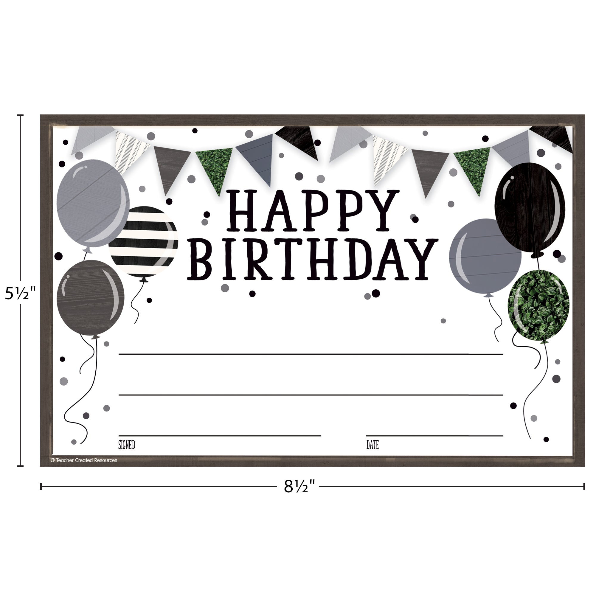 Modern Farmhouse Happy Birthday Awards, 30 Per Pack, 6 Packs