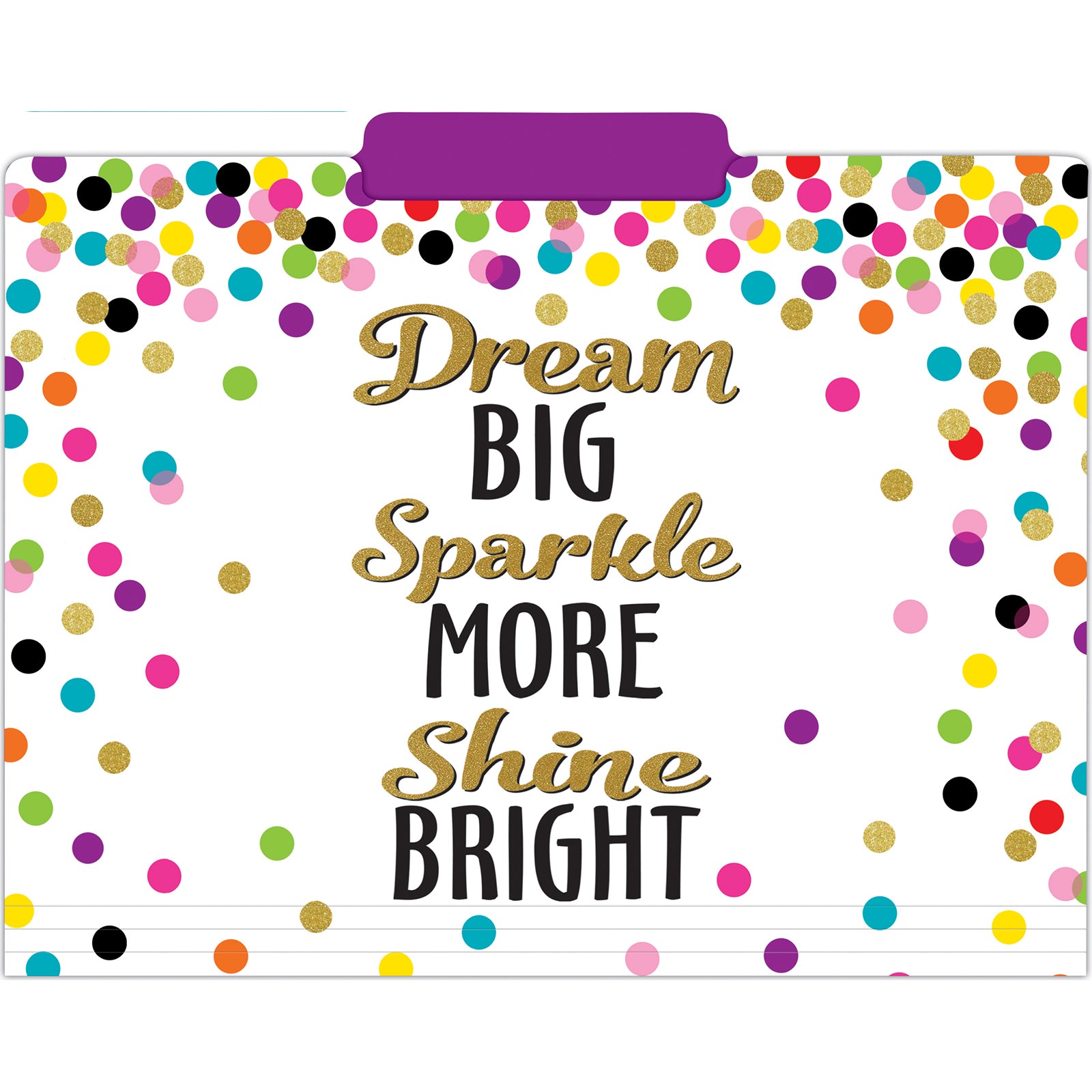 Confetti File Folders, Letter Size, 12 Per Pack, 2 Packs