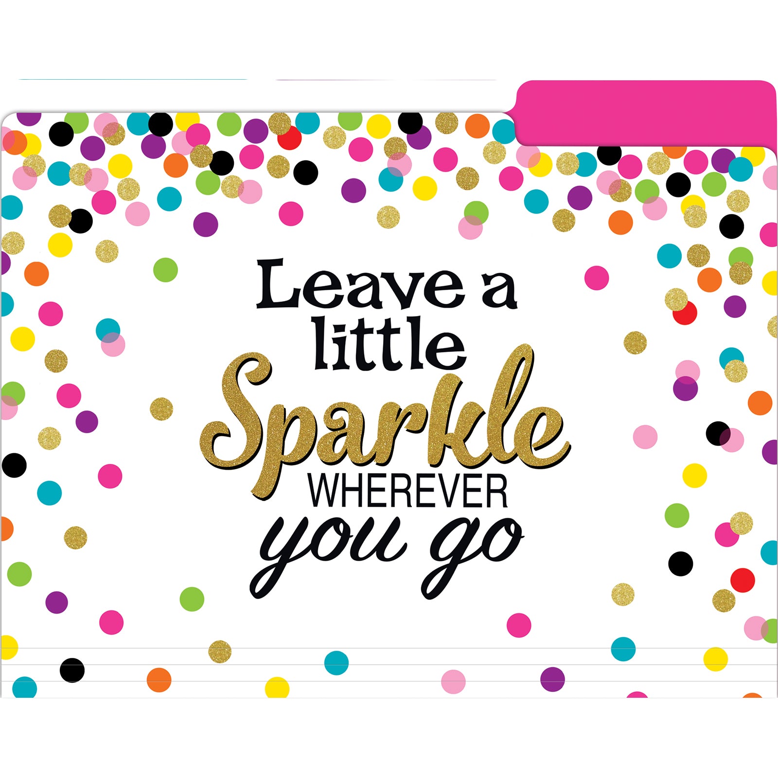 Confetti File Folders, Letter Size, 12 Per Pack, 2 Packs