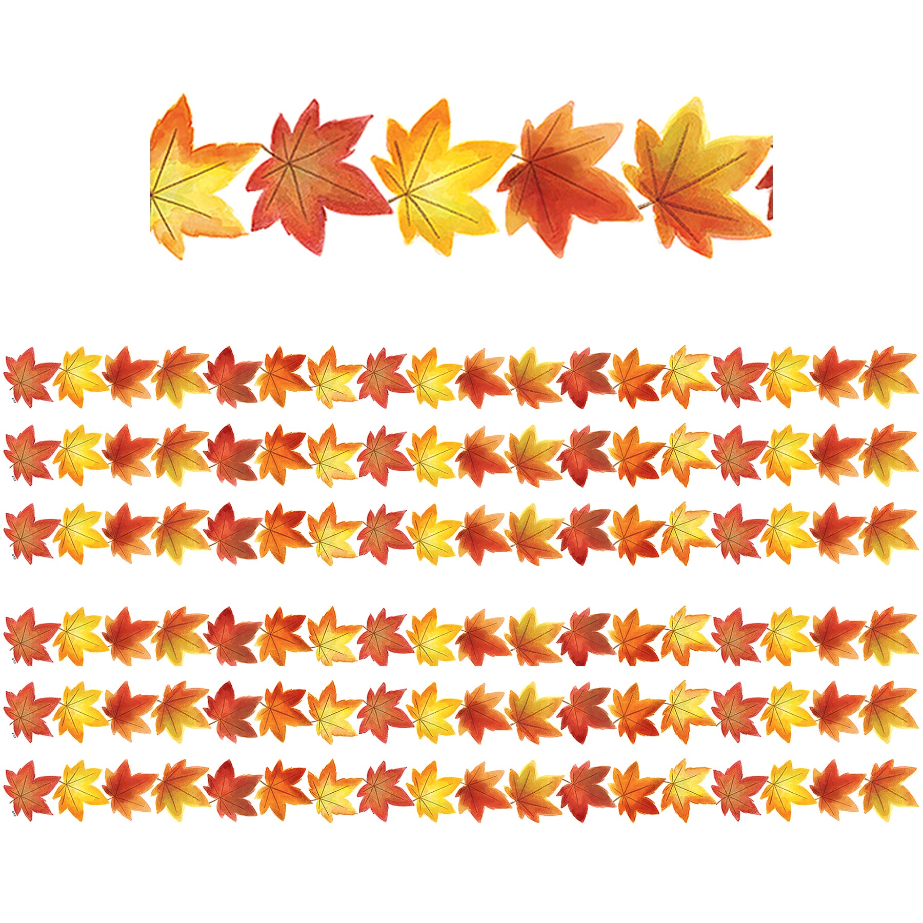 Fall Leaves Die-Cut Border Trim, 35 Feet Per Pack, 6 Packs