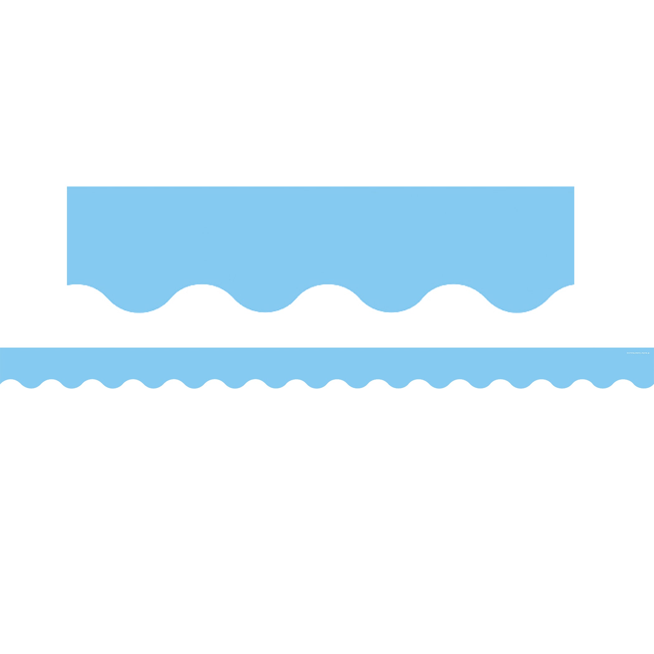 Light Blue Scalloped Border Trim, 35 Feet Per Pack, 6 Packs