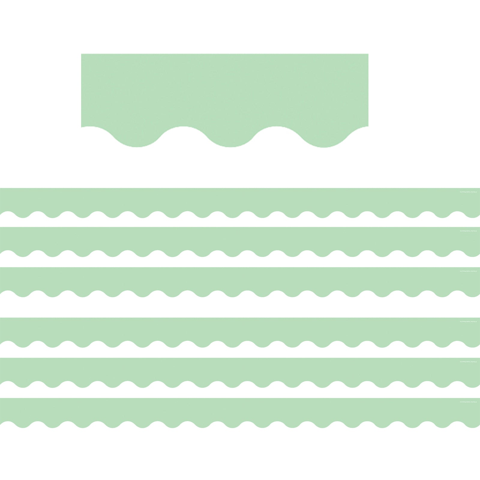 Mint Green Scalloped Border Trim, 35 Feet Per Pack, 6 Packs