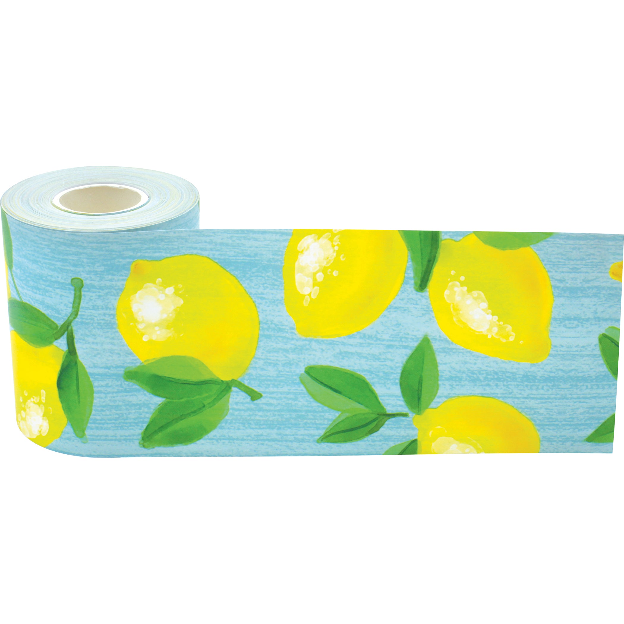 Lemon Zest Straight Rolled Border Trim, 50 Feet Per Roll, Pack of 3