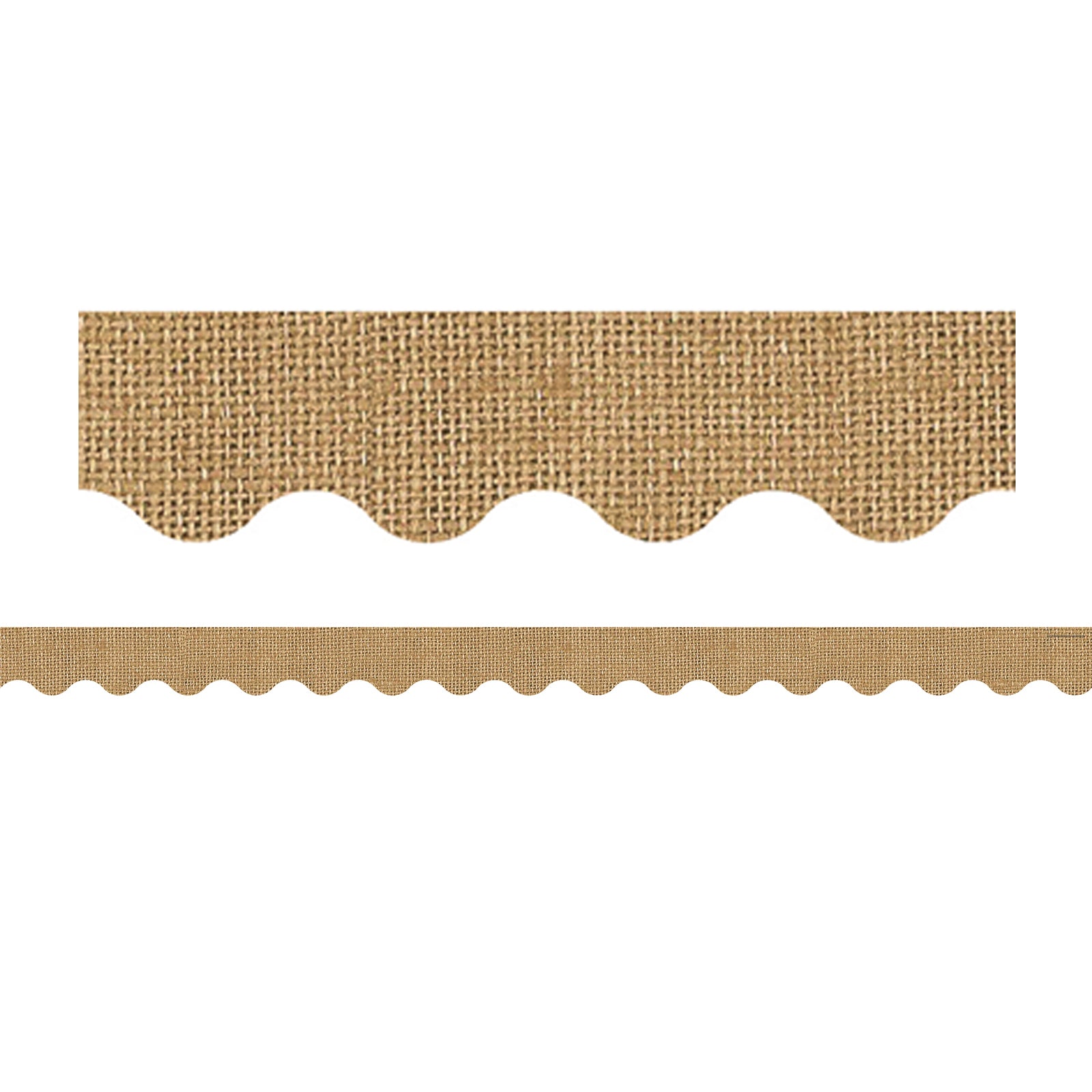 Burlap Design Scalloped Rolled Border Trim, 50 Feet Per Roll, 3 Rolls