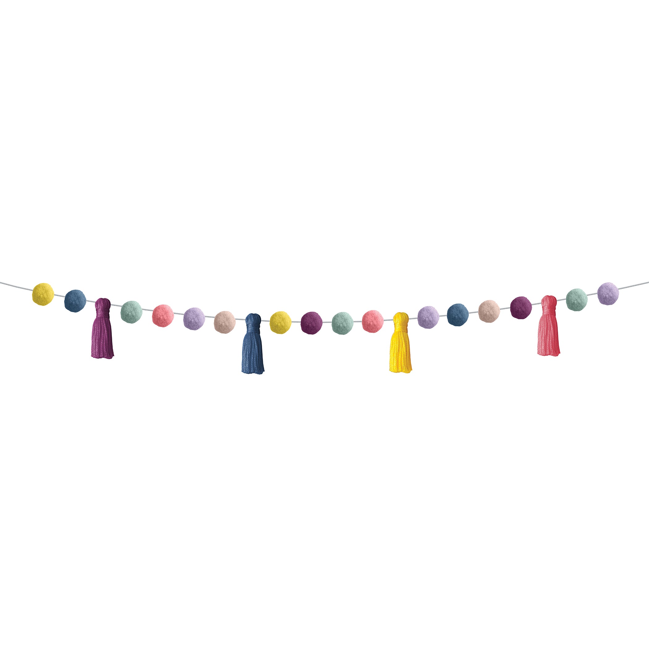 Pom-Poms and Tassels Garland, Pack of 3