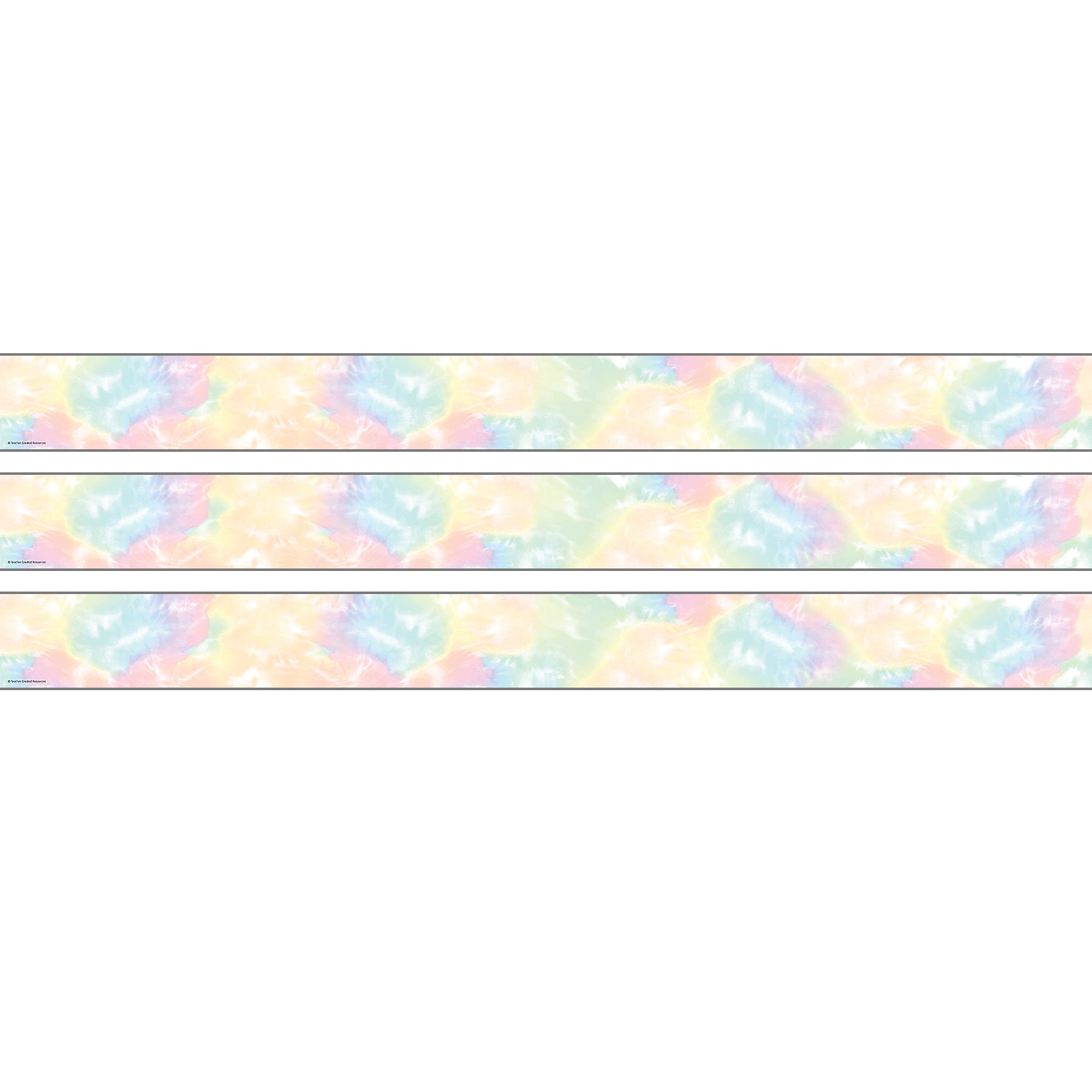 Pastel Pop Tie-Dye Straight Rolled Border Trim, 50 Feet, 3 Rolls