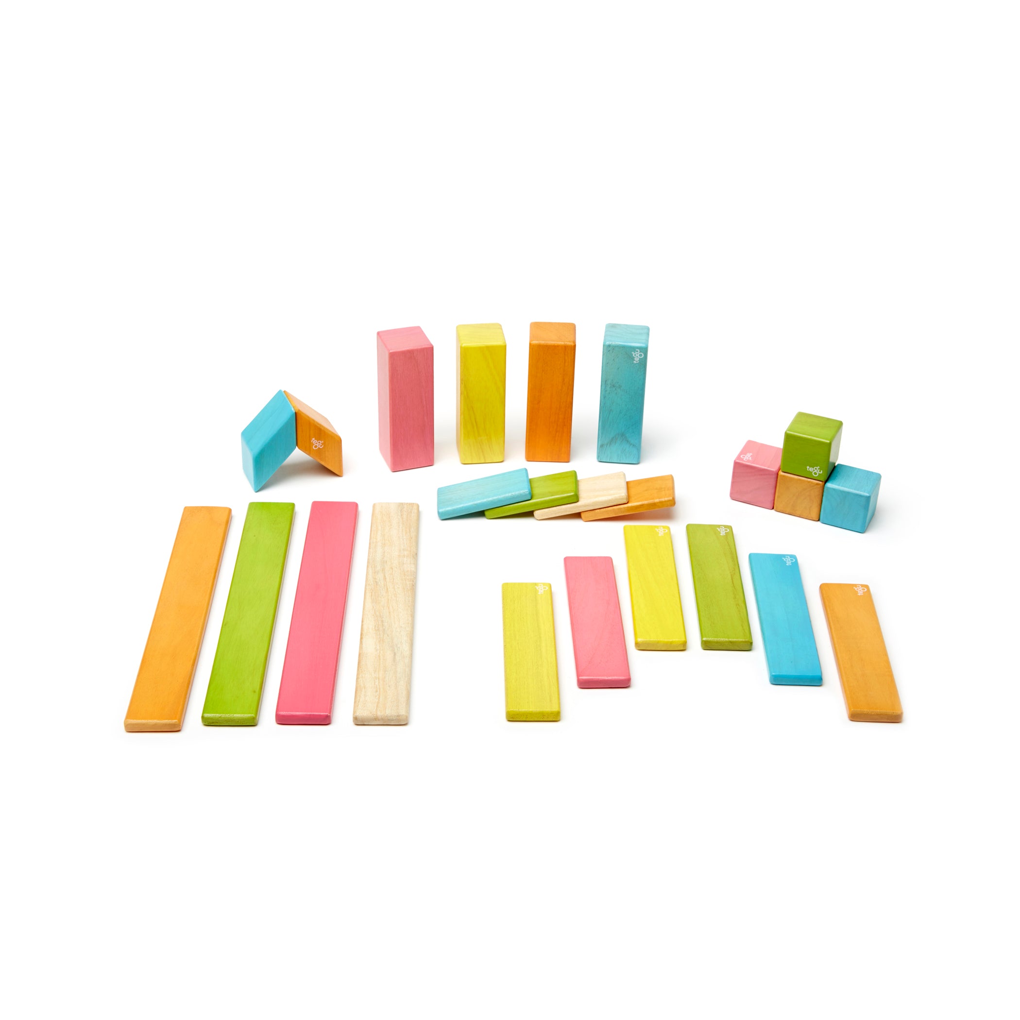 Magnetic Wooden Blocks, Tints, 24-Pieces