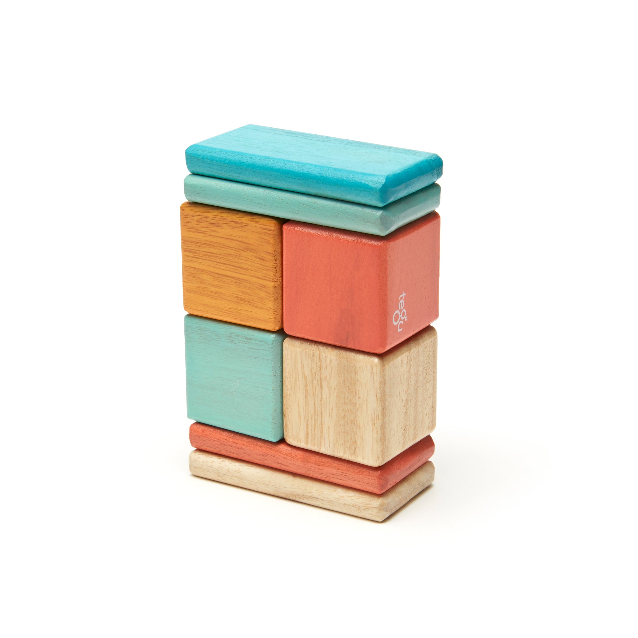 Magnetic Wooden Blocks, Sunset, 8-Piece Pocket Pouch