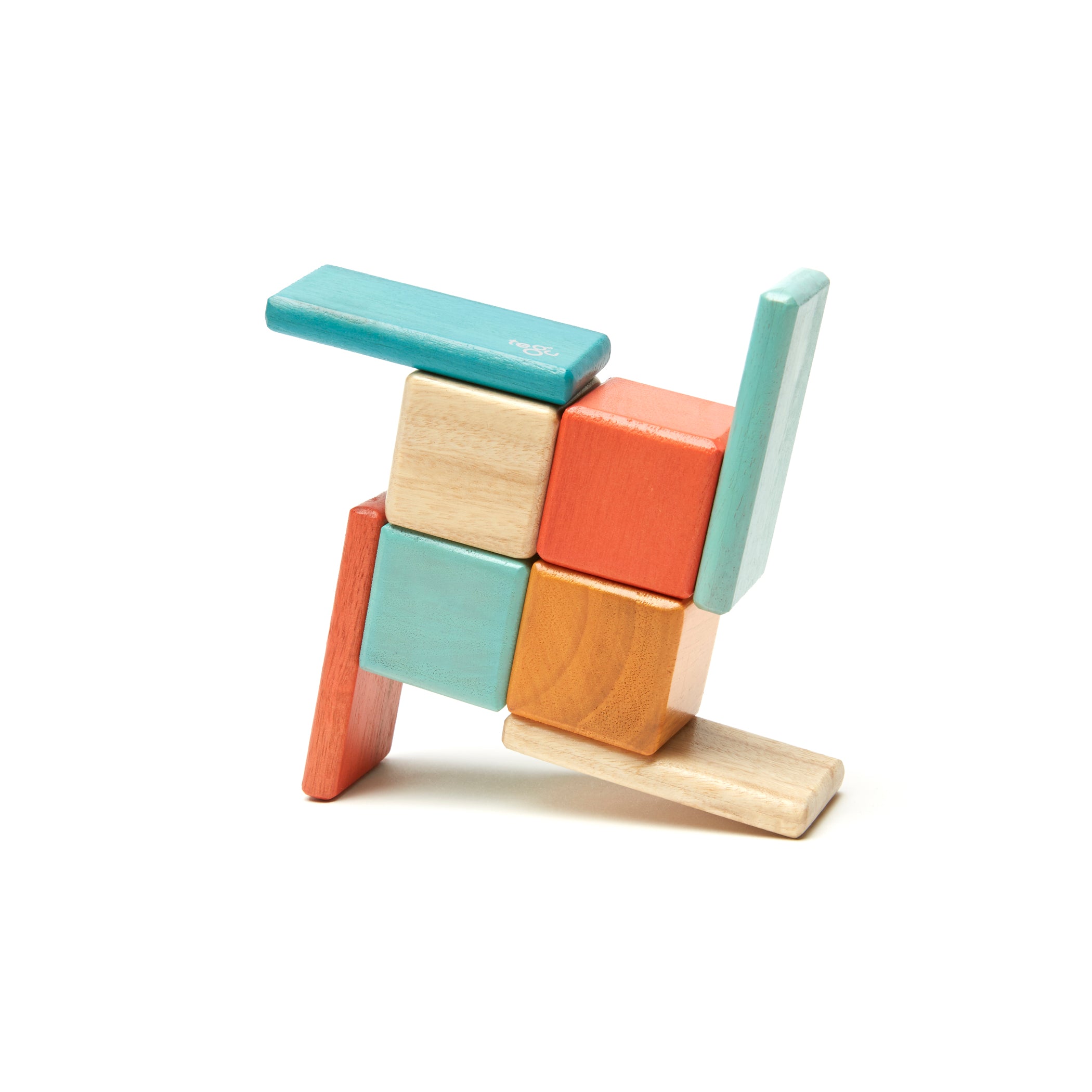 Magnetic Wooden Blocks, Sunset, 8-Piece Pocket Pouch