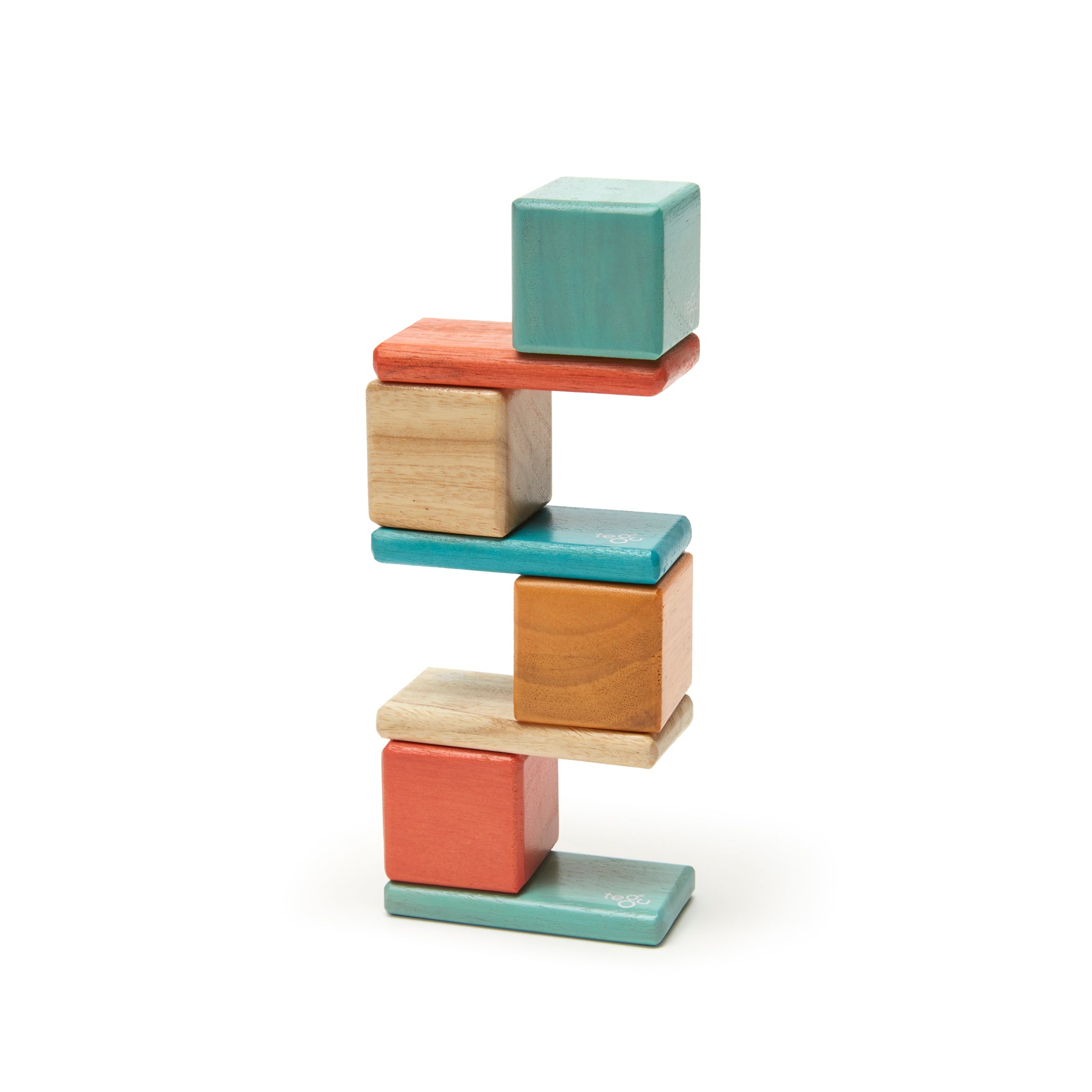 Magnetic Wooden Blocks, Sunset, 8-Piece Pocket Pouch